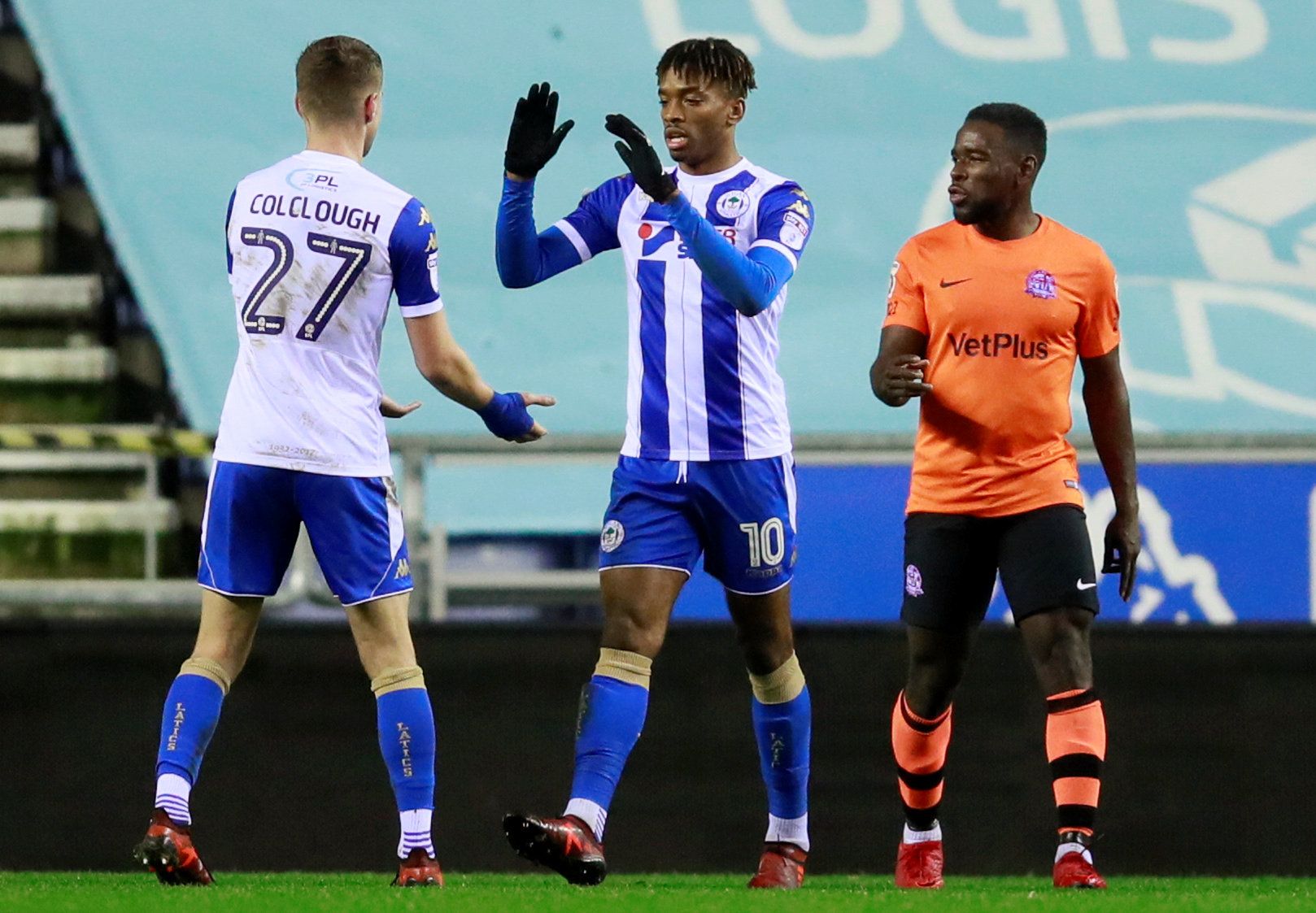 Soccer Football - FA Cup Second Round Replay - Wigan Athletic vs AFC Fylde - DW Stadium, Wigan, Britain - December 12, 2017   Wigan Athletic's Ivan Toney celebrates scoring his sides first goal   Action Images/Jason Cairnduff