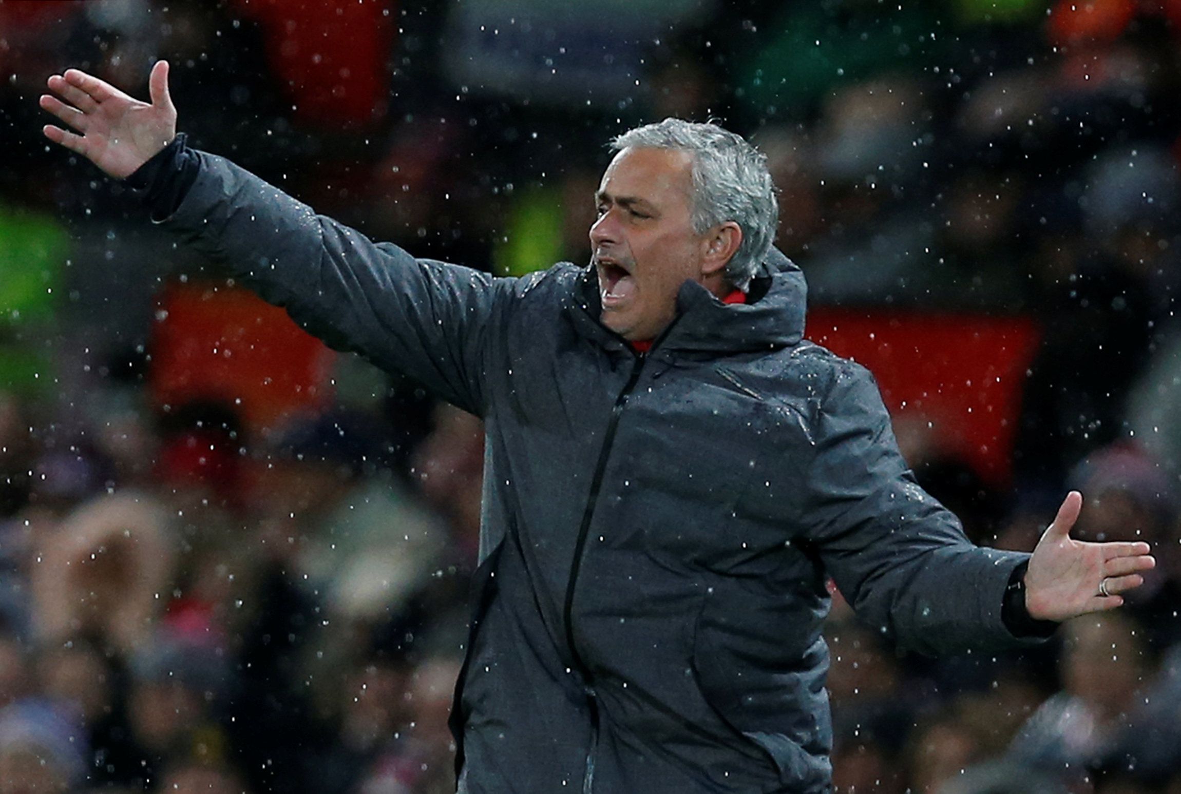 Soccer Football - Premier League - Manchester United vs Stoke City - Old Trafford, Manchester, Britain - January 15, 2018   Manchester United manager Jose Mourinho reacts   REUTERS/Andrew Yates    EDITORIAL USE ONLY. No use with unauthorized audio, video, data, fixture lists, club/league logos or 