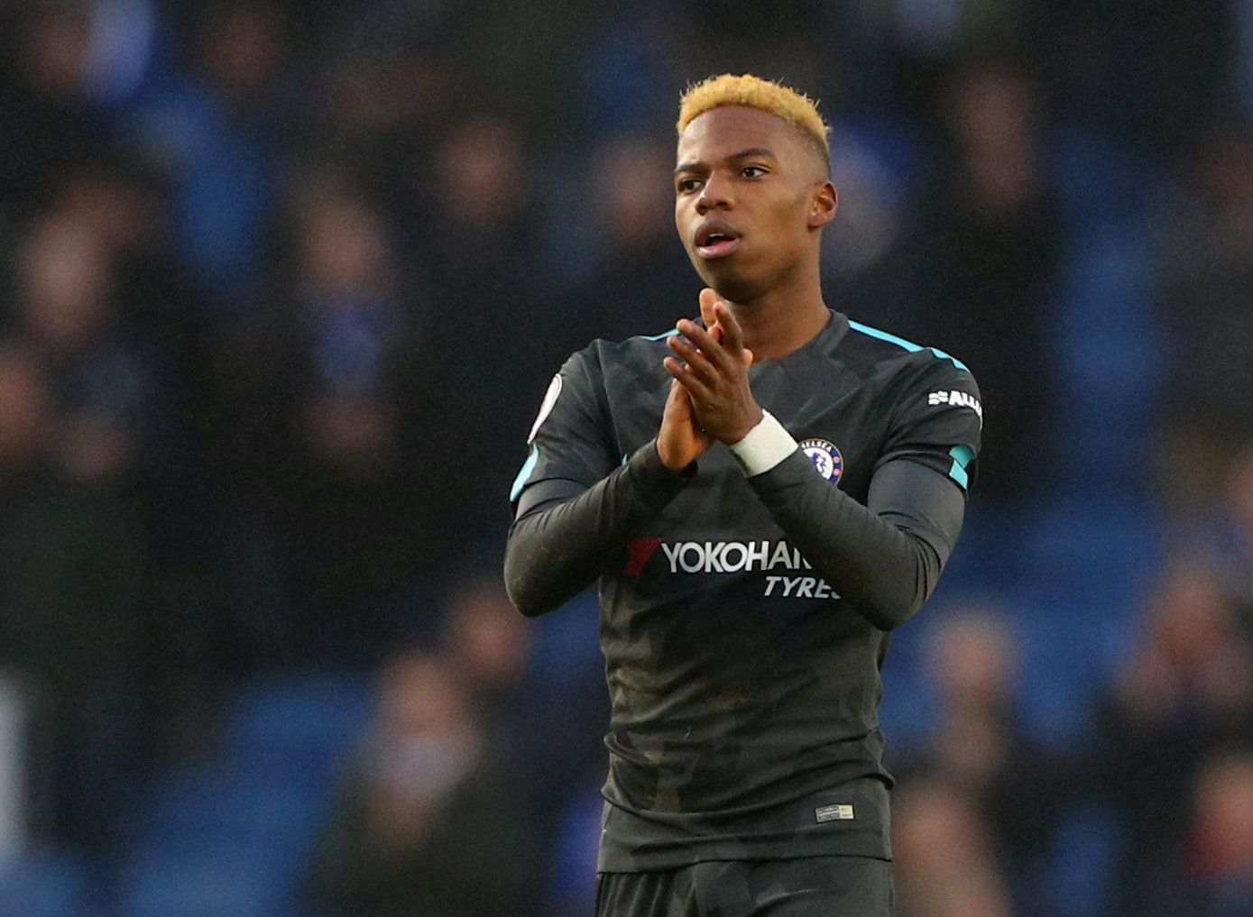 Soccer Football - Premier League - Brighton &amp; Hove Albion vs Chelsea - The American Express Community Stadium, Brighton, Britain - January 20, 2018   Chelsea's Charly Musonda celebrates after the match                             REUTERS/Hannah Mckay    EDITORIAL USE ONLY. No use with unauthorized audio, video, data, fixture lists, club/league logos or 