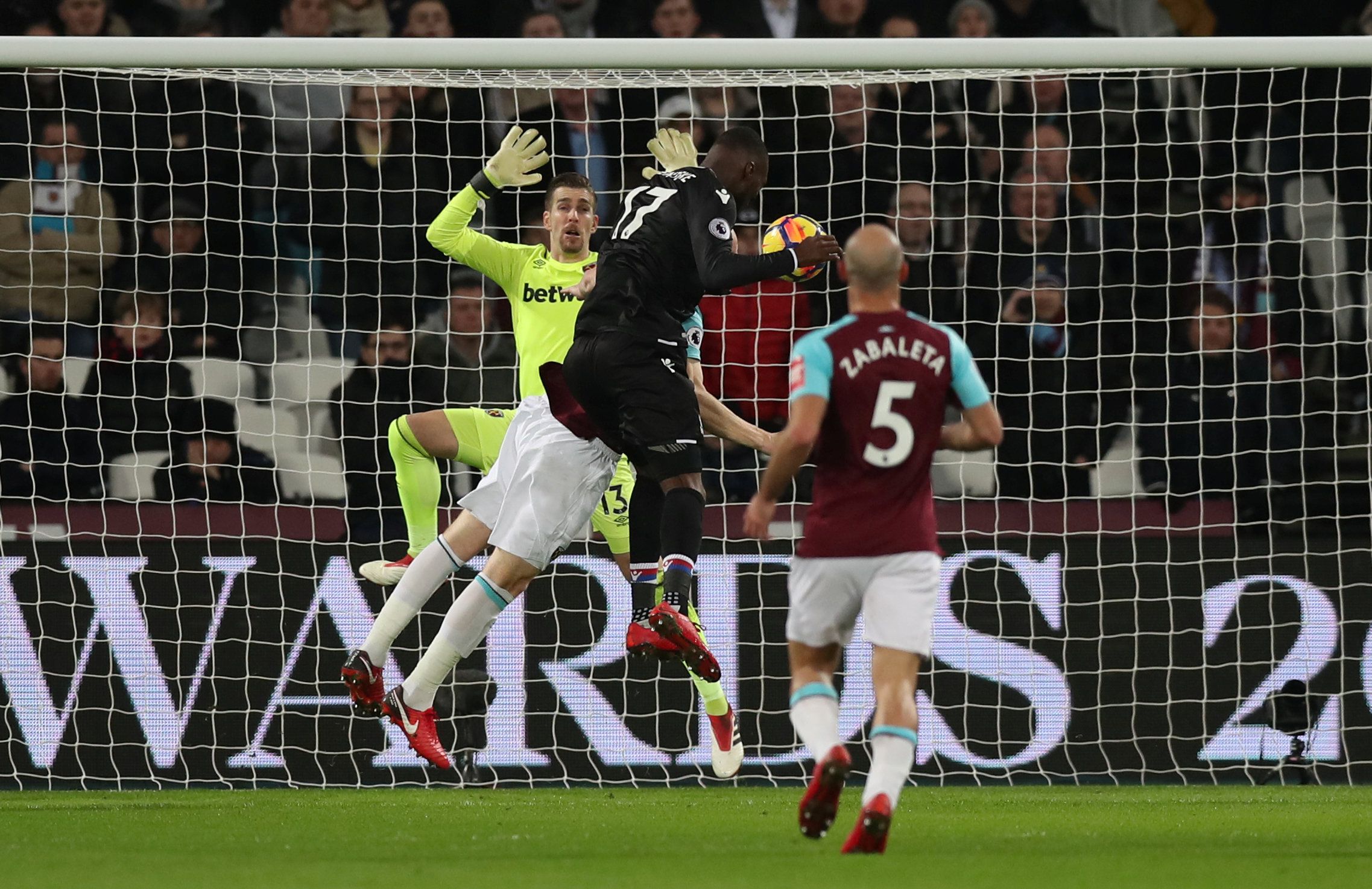 Soccer Football - Premier League - West Ham United vs Crystal Palace - London Stadium, London, Britain - January 30, 2018   Crystal Palace's Christian Benteke scores their first goal    Action Images via Reuters/Peter Cziborra    EDITORIAL USE ONLY. No use with unauthorized audio, video, data, fixture lists, club/league logos or "live" services. Online in-match use limited to 75 images, no video emulation. No use in betting, games or single club/league/player publications.  Please contact your a