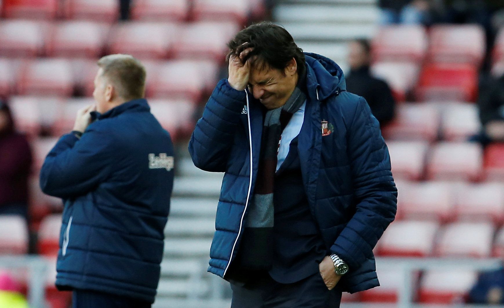 Soccer Football - Championship - Sunderland vs Brentford - Stadium of Light, Sunderland, Britain - February 17, 2018   Sunderland manager Chris Coleman reacts   Action Images/Craig Brough    EDITORIAL USE ONLY. No use with unauthorized audio, video, data, fixture lists, club/league logos or 