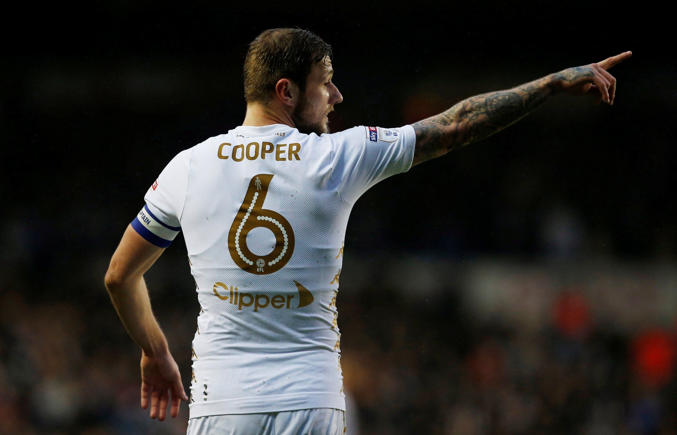 Liam Cooper captaining Leeds United