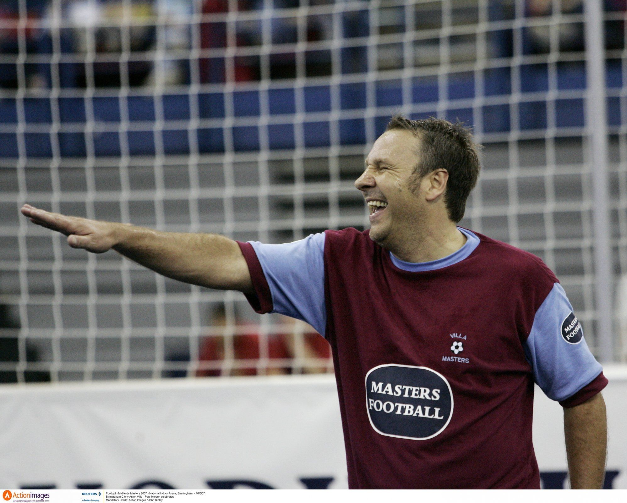 Paul Merson in action for Aston Villa's Masters team