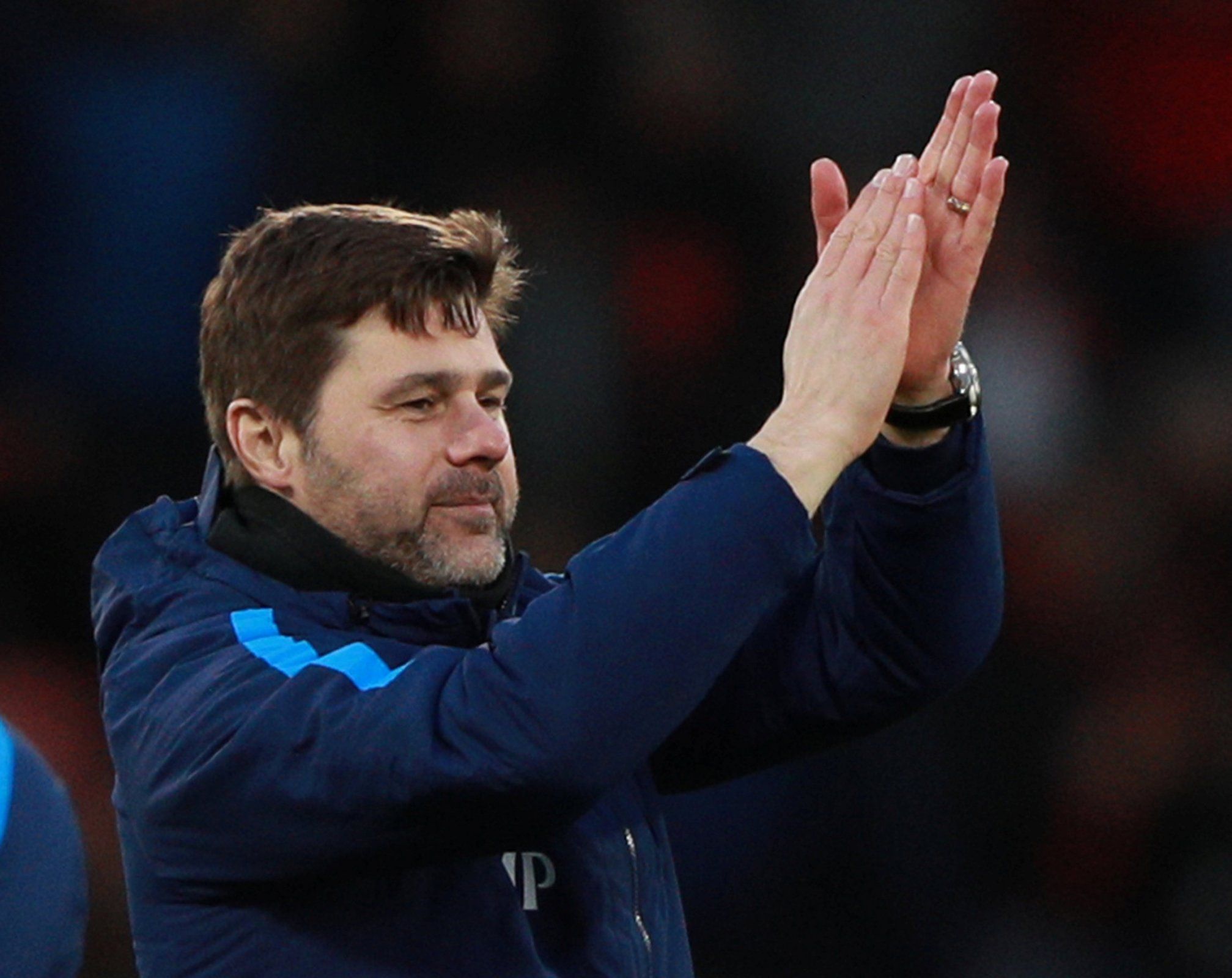 Mauricio Pochettino applauds the Tottenham Hotspur fans following win over Bournemouth