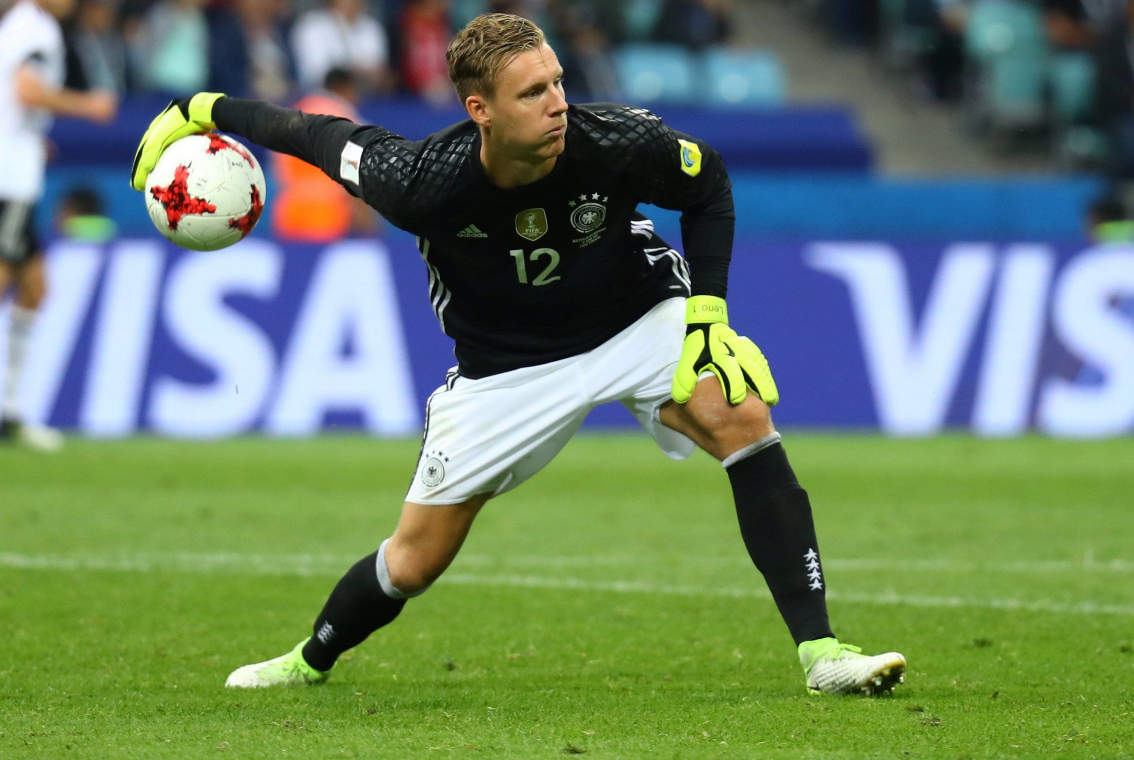 Bernd Leno in action with Germany