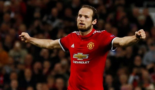 Soccer Football - Champions League - Manchester United vs S.L. Benfica - Old Trafford, Manchester, Britain - October 31, 2017   Manchester United's Daley Blind celebrates scoring their second goal from the penalty spot    Action Images via Reuters/Jason Cairnduff
