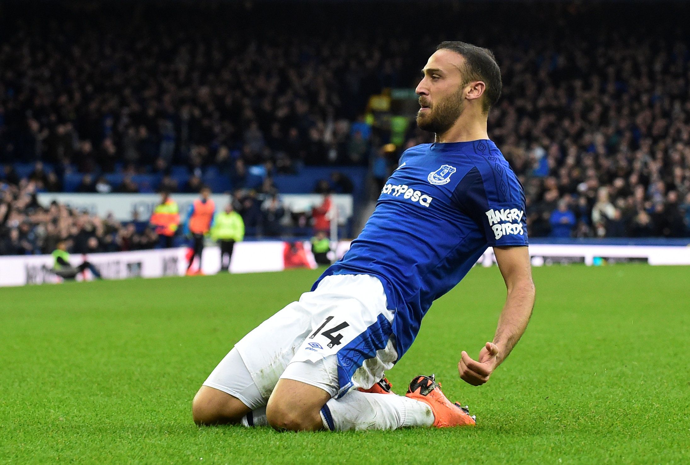 Soccer Football - Premier League - Everton vs Brighton &amp; Hove Albion - Goodison Park, Liverpool, Britain - March 10, 2018   Everton's Cenk Tosun celebrates scoring their second goal               REUTERS/Rebecca Naden    EDITORIAL USE ONLY. No use with unauthorized audio, video, data, fixture lists, club/league logos or 