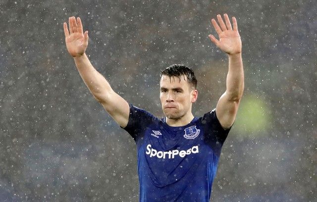 Soccer Football - Premier League - Everton vs Leicester City - Goodison Park, Liverpool, Britain - January 31, 2018   Everton's Seamus Coleman celebrates after the match    Action Images via Reuters/Carl Recine    EDITORIAL USE ONLY. No use with unauthorized audio, video, data, fixture lists, club/league logos or 