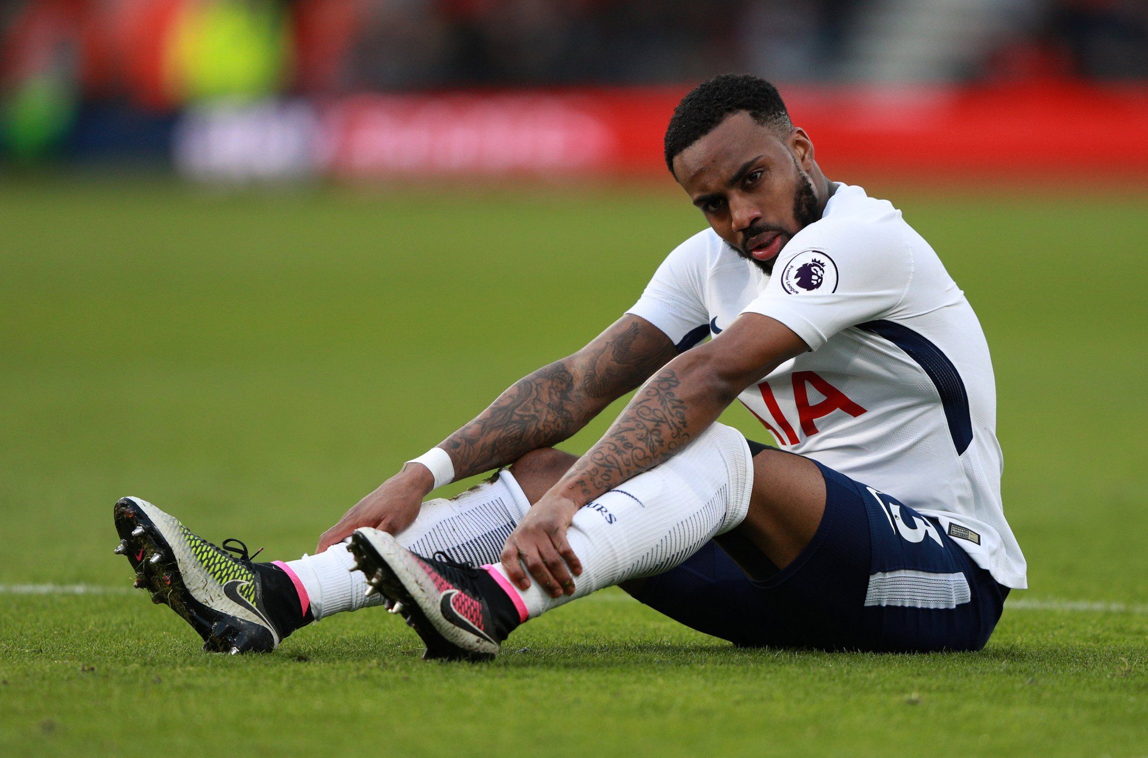 Danny Rose reacts while playing for Tottenham Hotspur