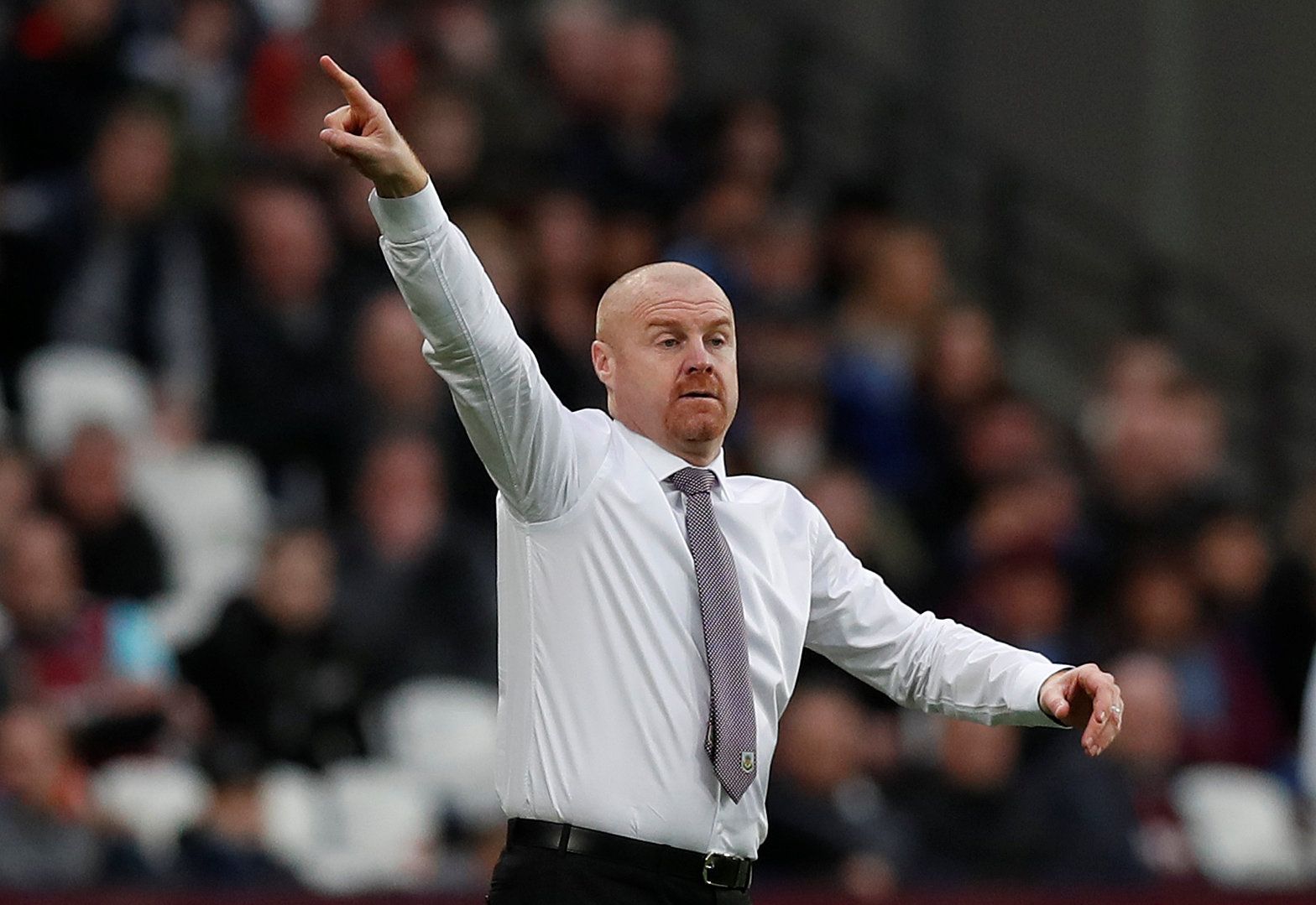 Sean Dyche on the touchline at the London Stadium