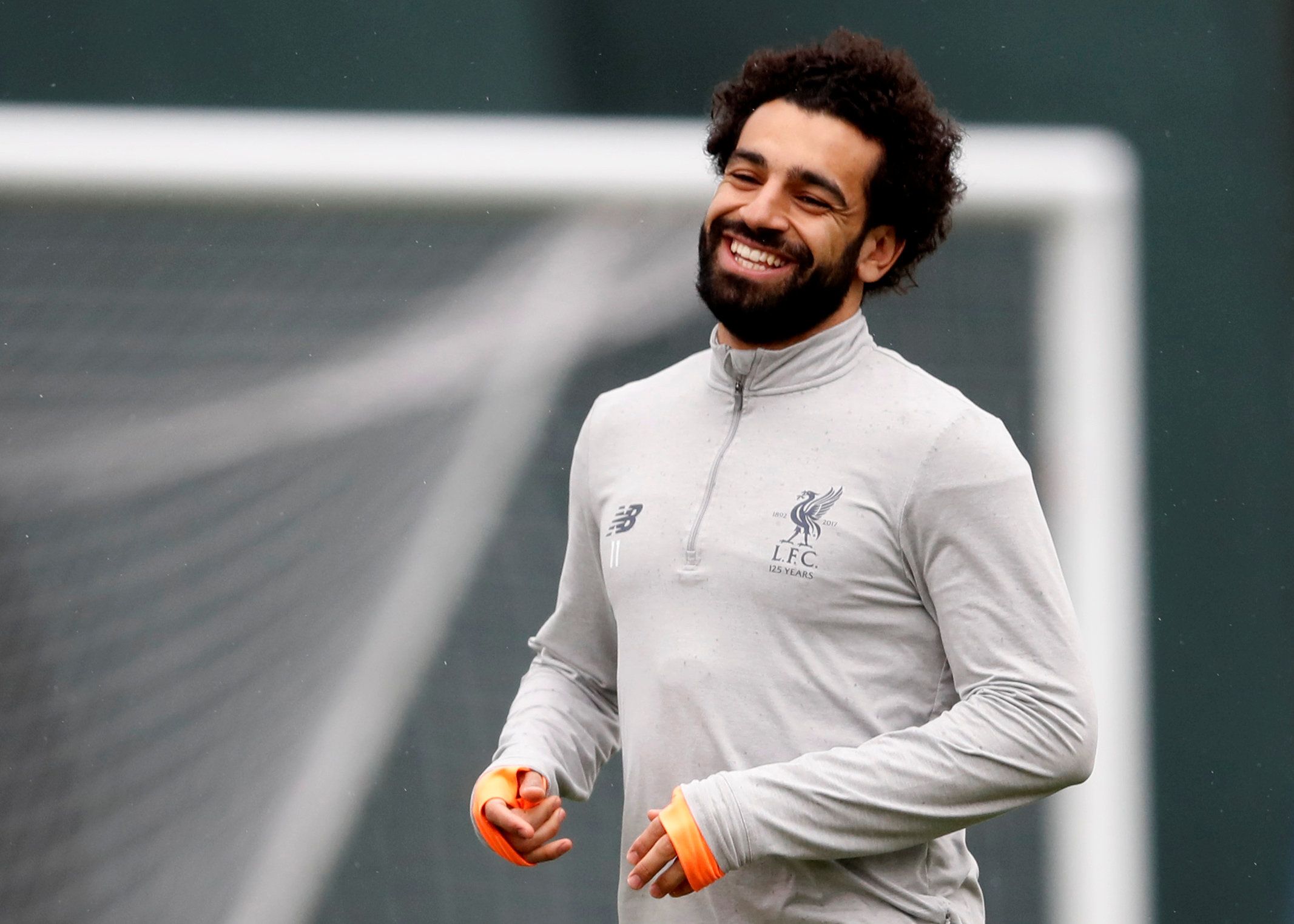 Soccer Football - Champions League - Liverpool Training - Melwood Training Ground, Liverpool, Britain - April 9, 2018   Liverpool's Mohamed Salah during training    Action Images via Reuters/Carl Recine