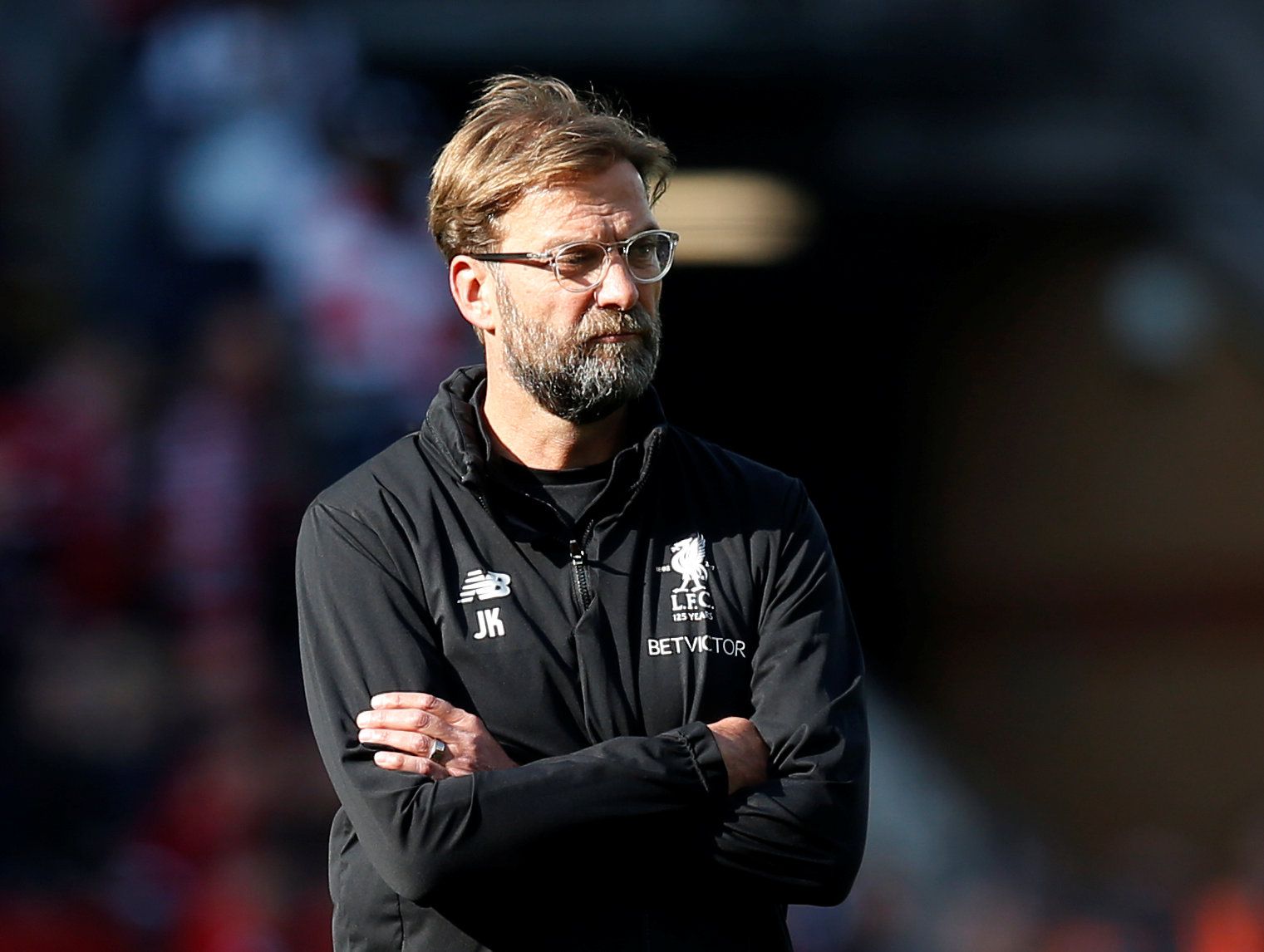 Soccer Football - Premier League - Liverpool vs AFC Bournemouth - Anfield, Liverpool, Britain - April 14, 2018   Liverpool manager Juergen Klopp during the warm up before the match    REUTERS/Andrew Yates    EDITORIAL USE ONLY. No use with unauthorized audio, video, data, fixture lists, club/league logos or 