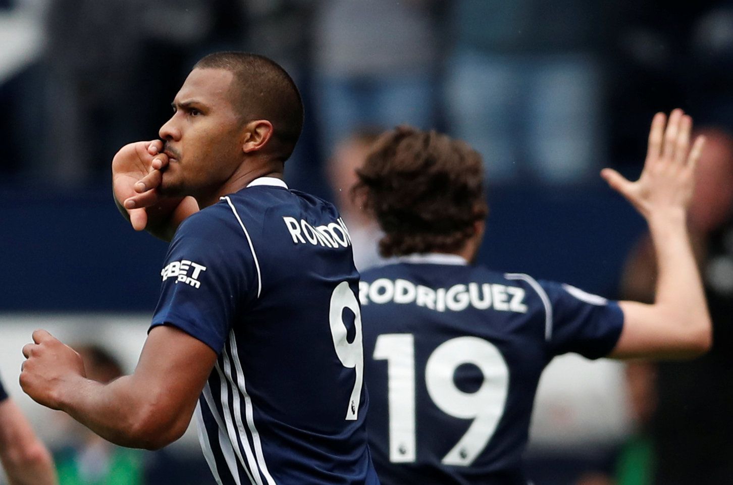 Soccer Football - Premier League - West Bromwich Albion v Liverpool - The Hawthorns, West Bromwich, Britain - April 21, 2018   West Bromwich Albion's Salomon Rondon celebrates scoring their second goal                            Action Images via Reuters/Andrew Boyers    EDITORIAL USE ONLY. No use with unauthorized audio, video, data, fixture lists, club/league logos or 