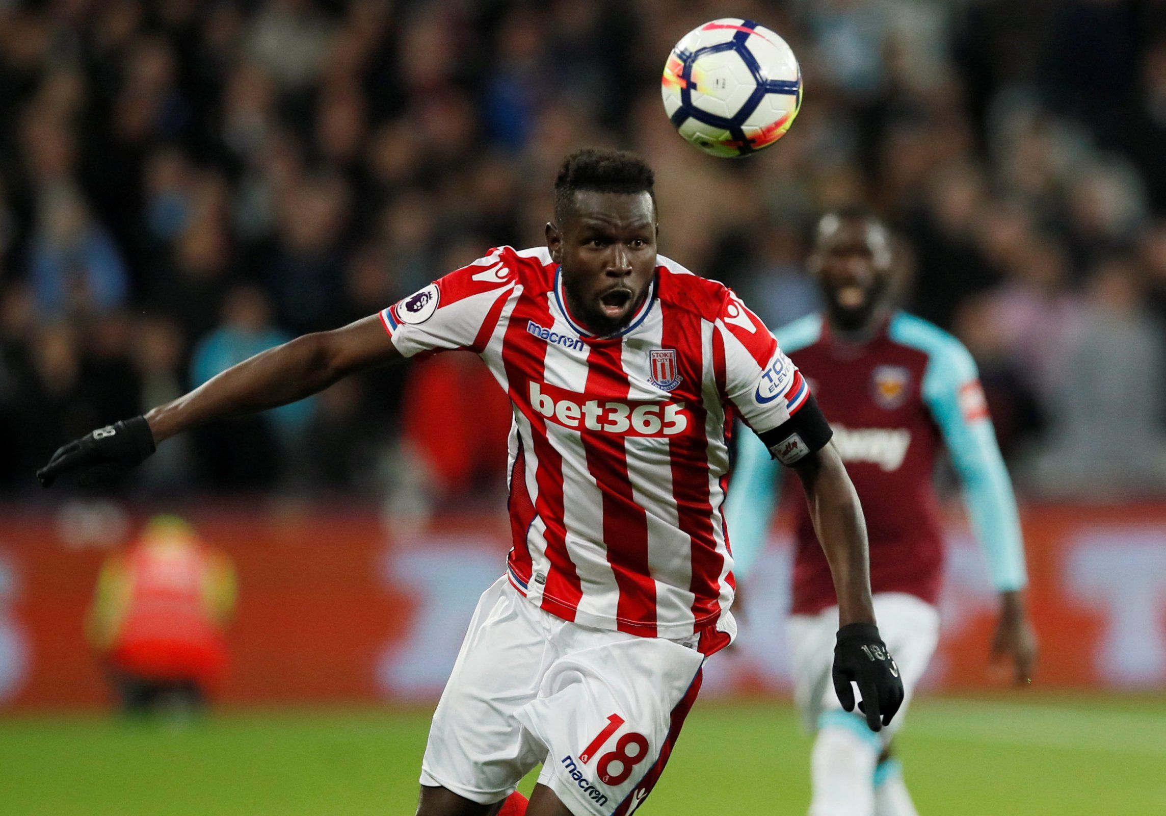 Mame Biram Diouf hunts down the ball against West Ham