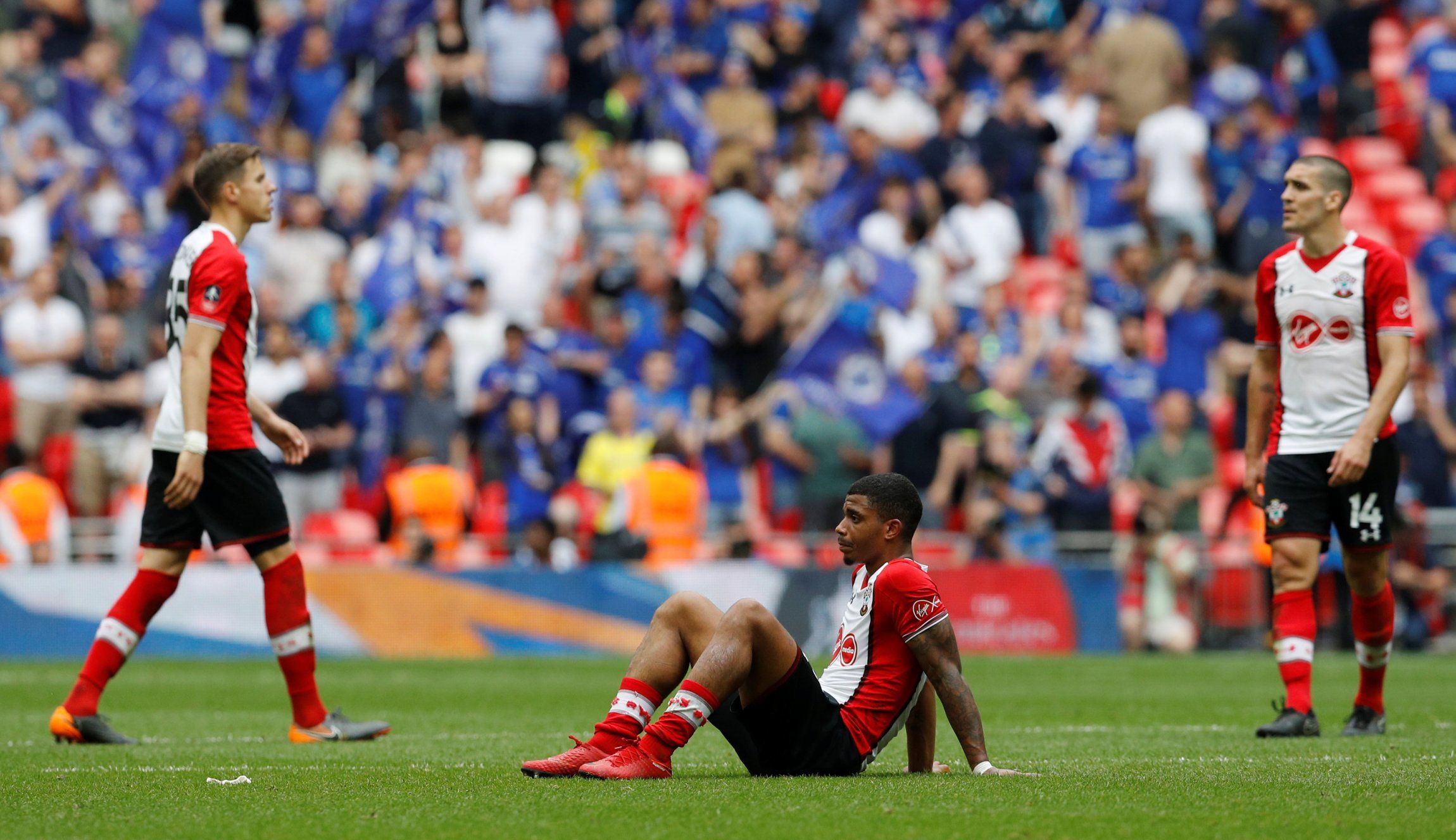 Mario Lemina sits on ground after FA Cup semi-final defeat