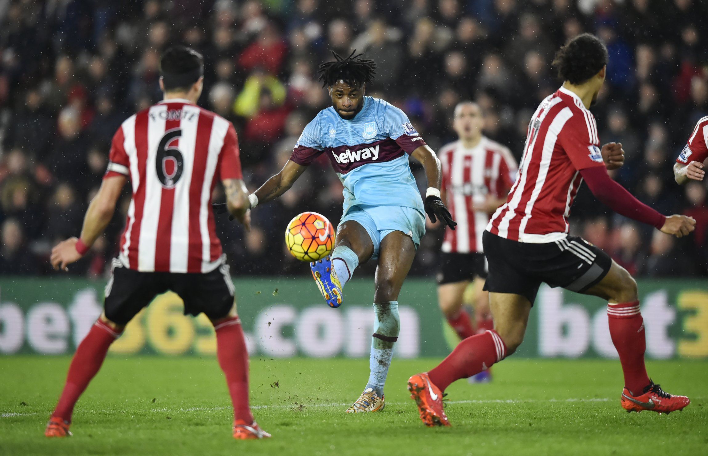 Alex Song in action for West Ham