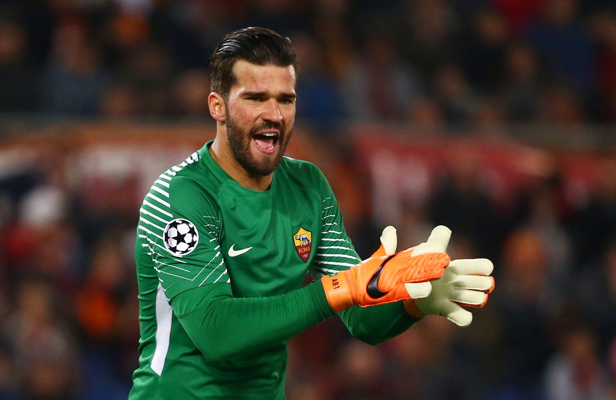 Alisson in action for Roma