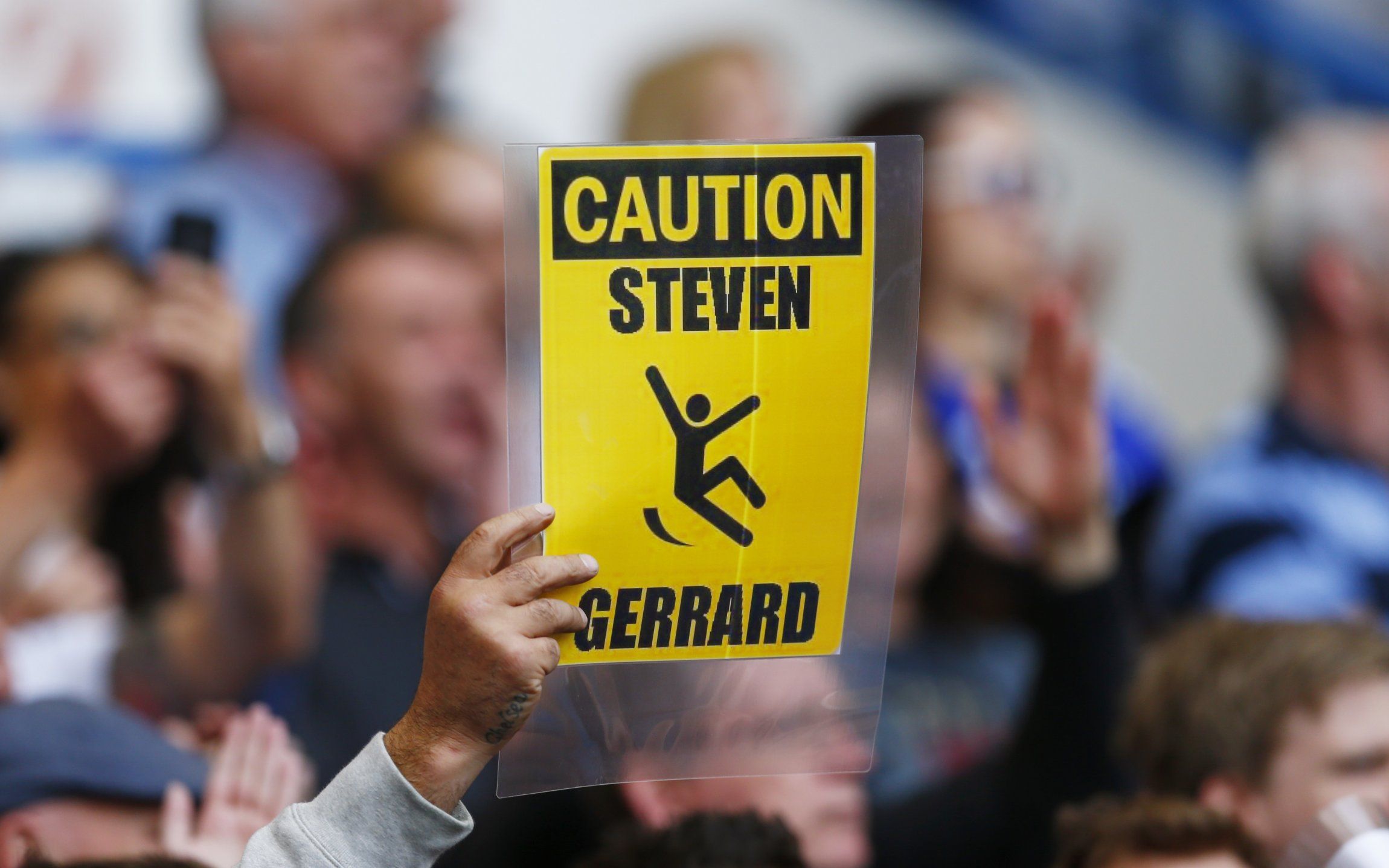 Chelsea fans mock Steven Gerrard