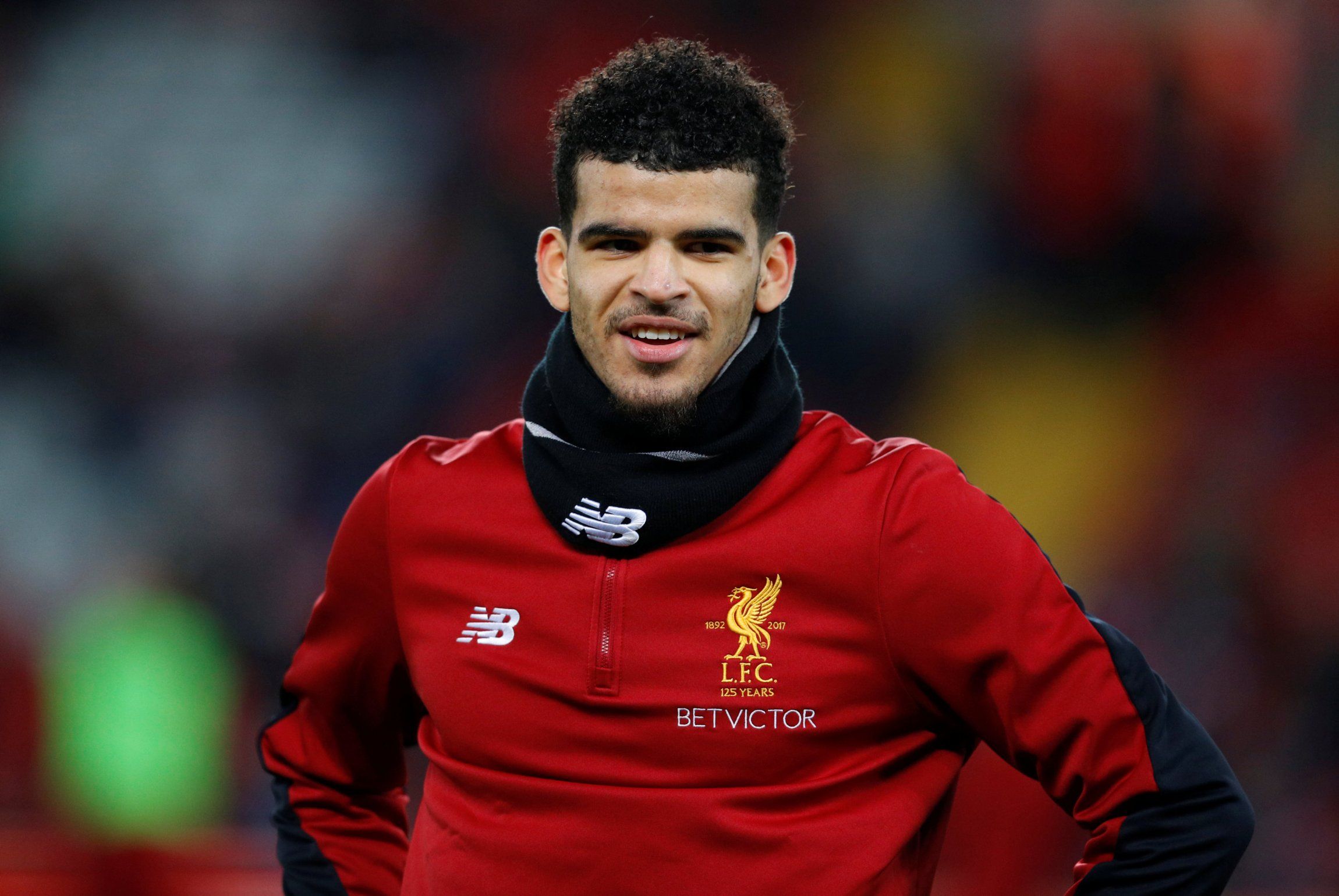 Dominic Solanke warms up ahead of Swansea clash