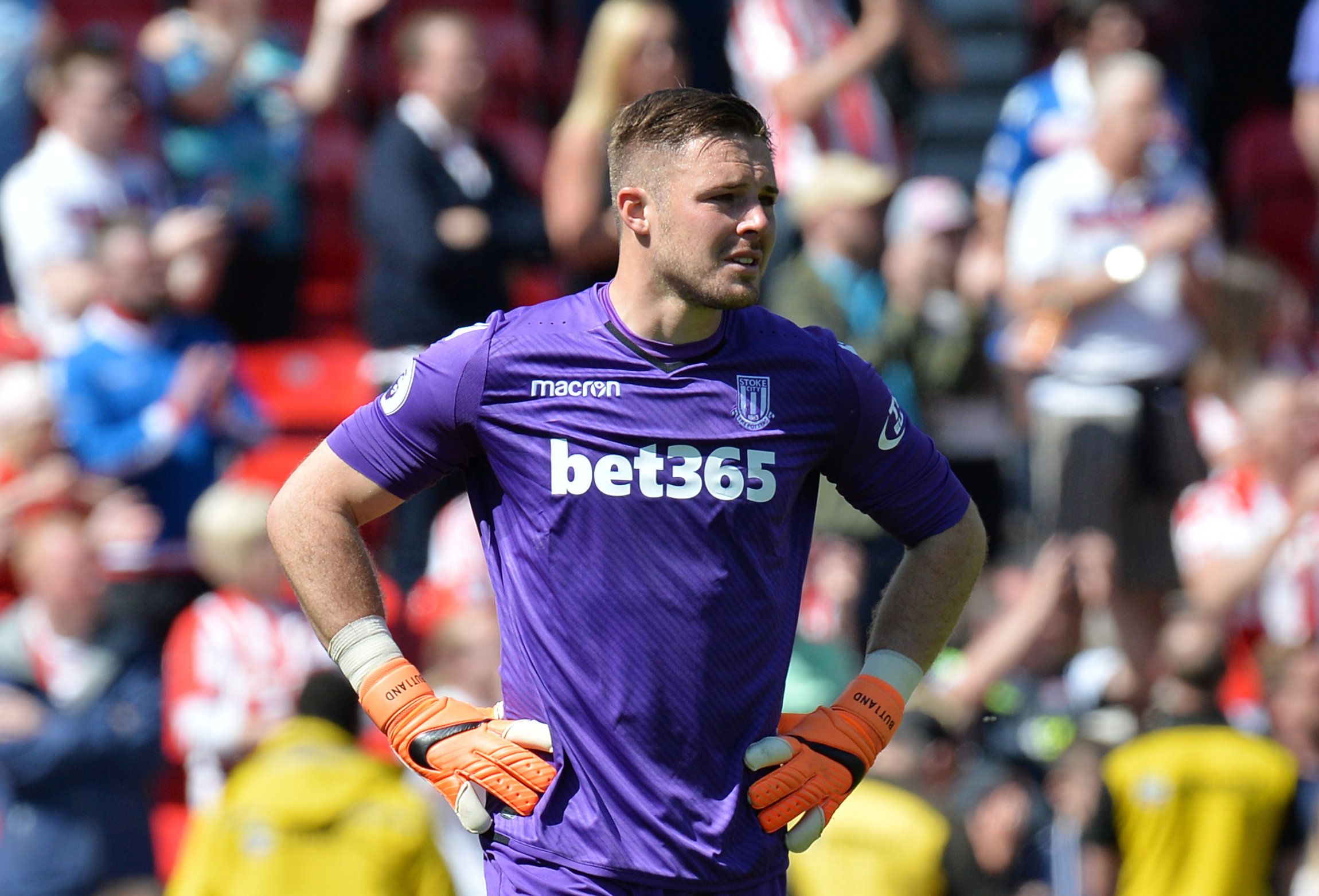 Jack Butland cries after Stoke are relegated