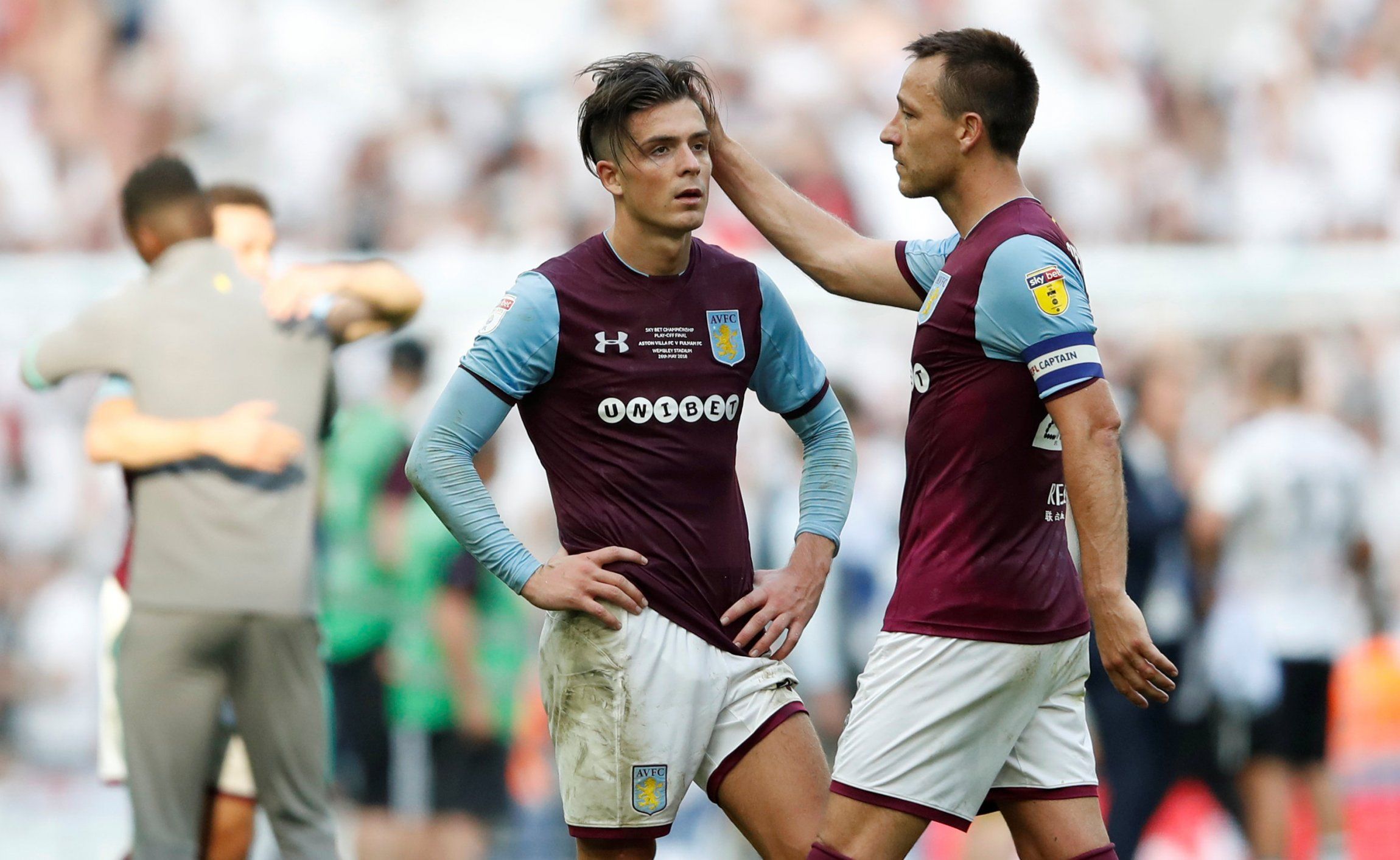 Jack Grealish looks dejected after play-off final defeat