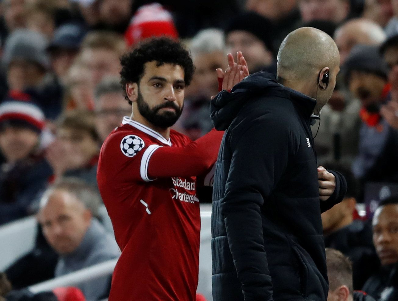 Mohamed Salah comes off injured in the Champions League semi-final