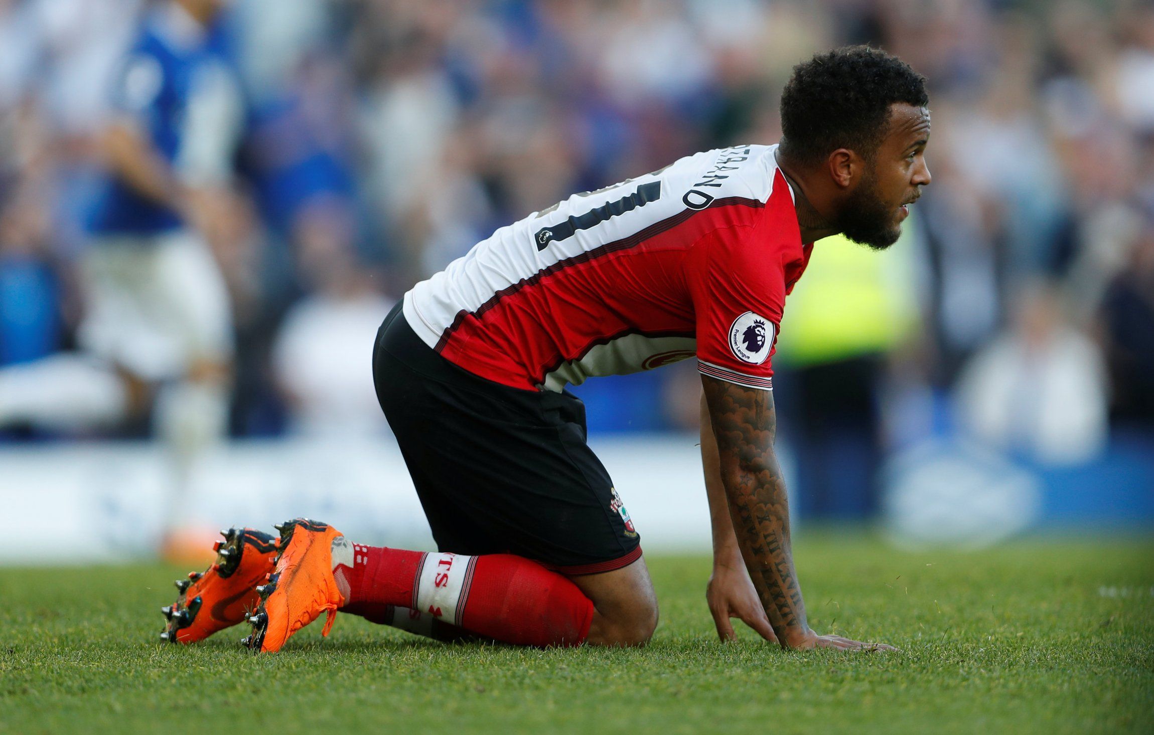 Ryan Bertrand looks dejected after Southampton concede a goal