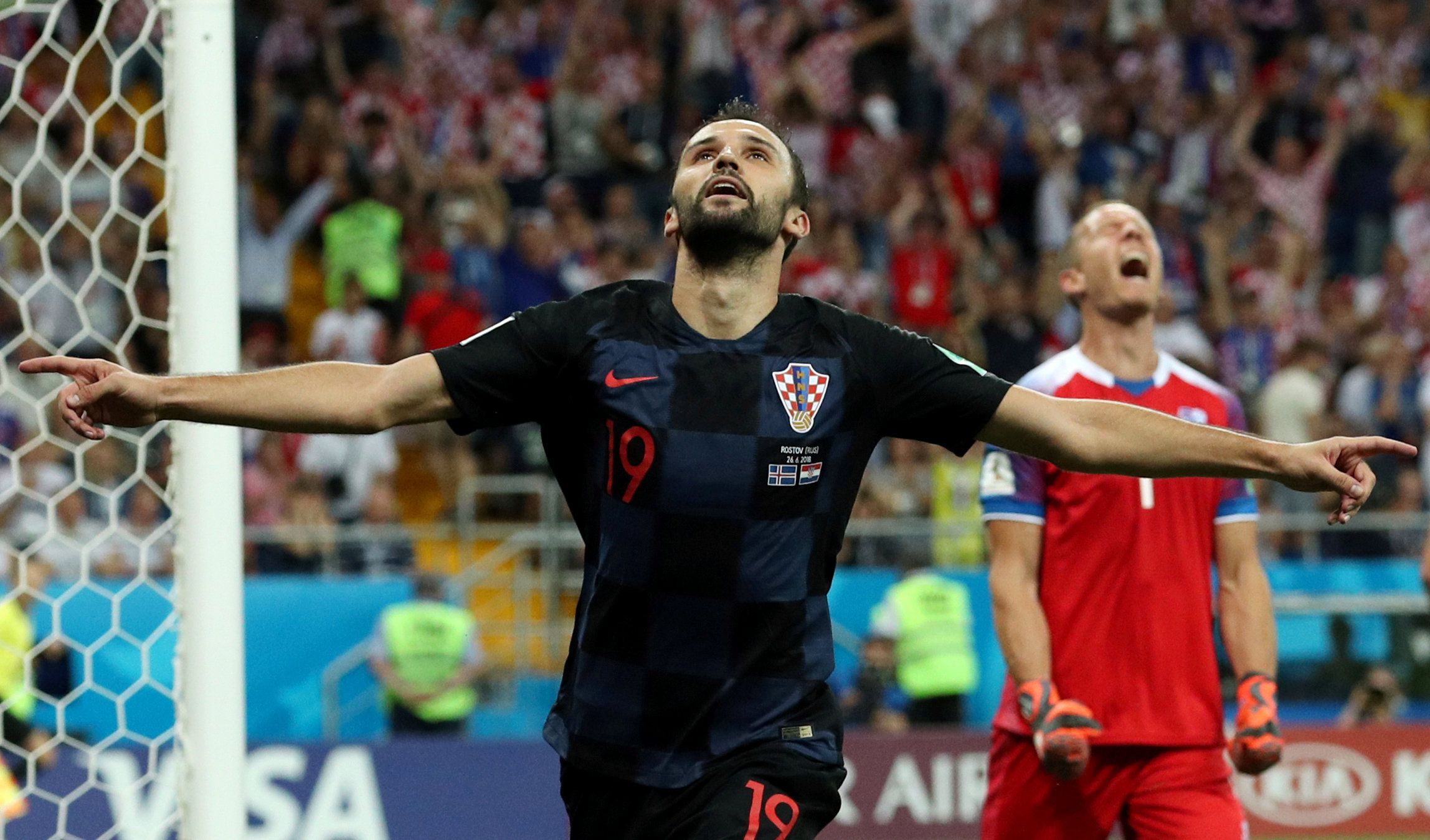 Soccer Football - World Cup - Group D - Iceland vs Croatia - Rostov Arena, Rostov-on-Don, Russia - June 26, 2018   Croatia's Milan Badelj celebrates scoring their first goal    REUTERS/Albert Gea     TPX IMAGES OF THE DAY