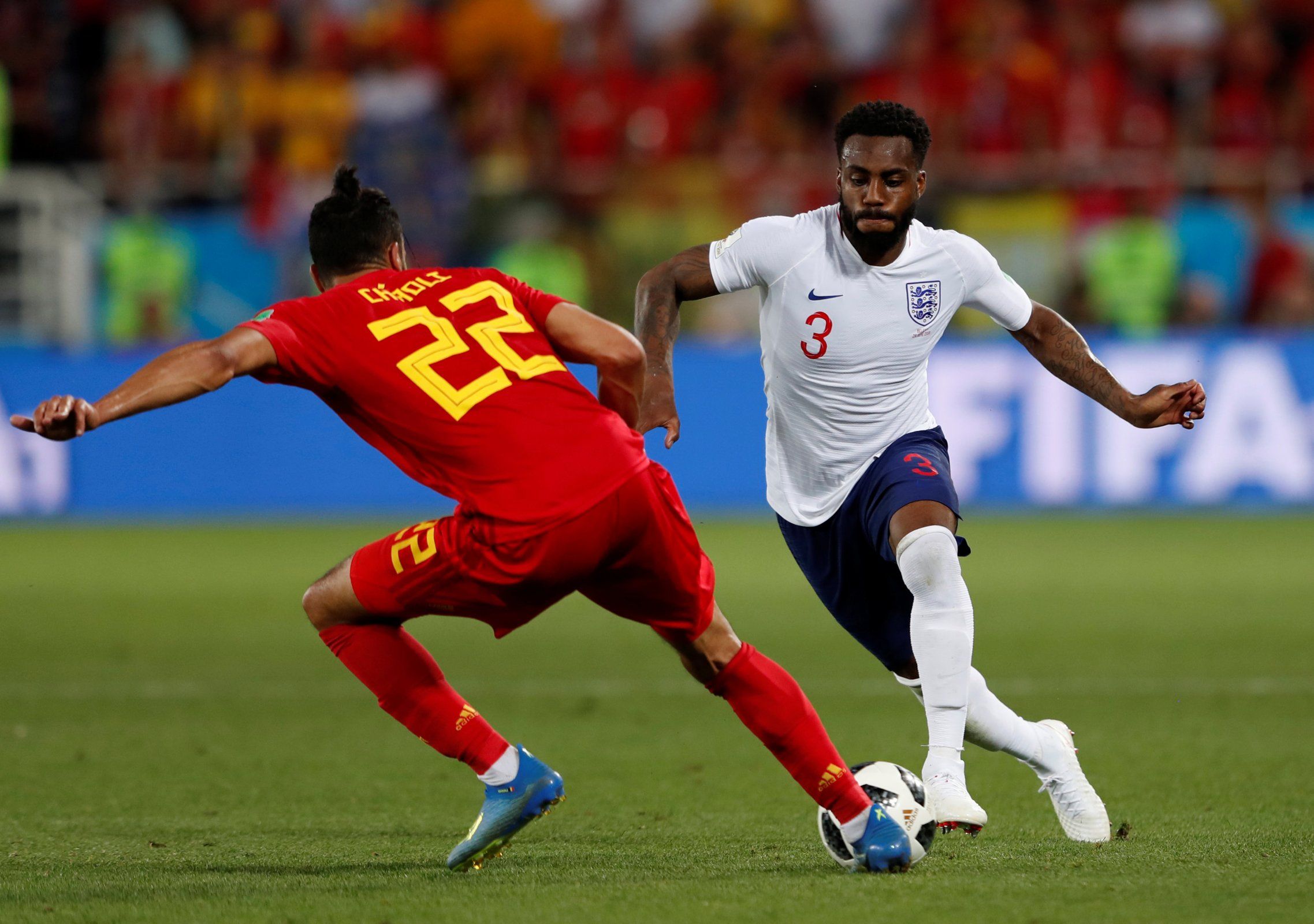 Danny Rose in action for England