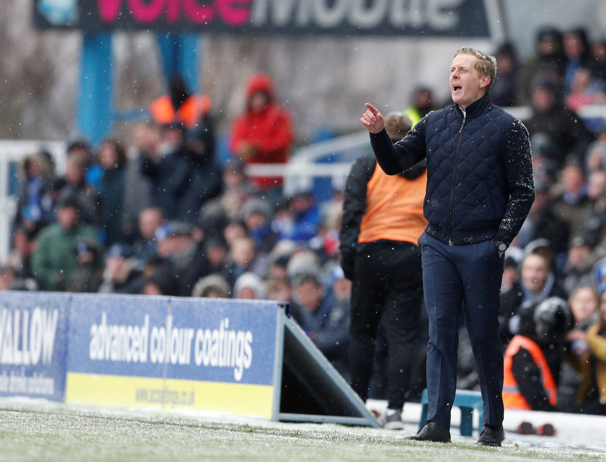 Garry Monk on the touchline