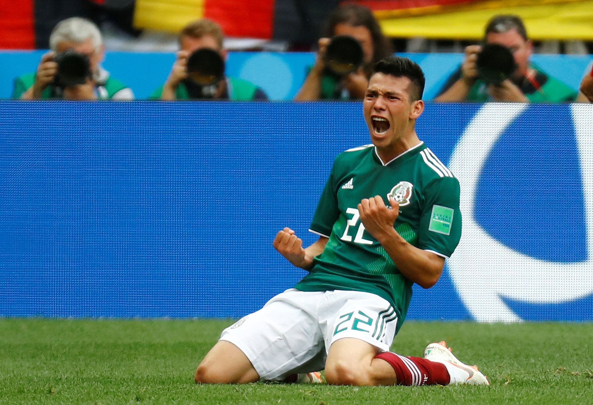 Soccer Football - World Cup - Group F - Germany vs Mexico - Luzhniki Stadium, Moscow, Russia - June 17, 2018   Mexico's Hirving Lozano celebrates scoring their first goal            REUTERS/Kai Pfaffenbach     TPX IMAGES OF THE DAY