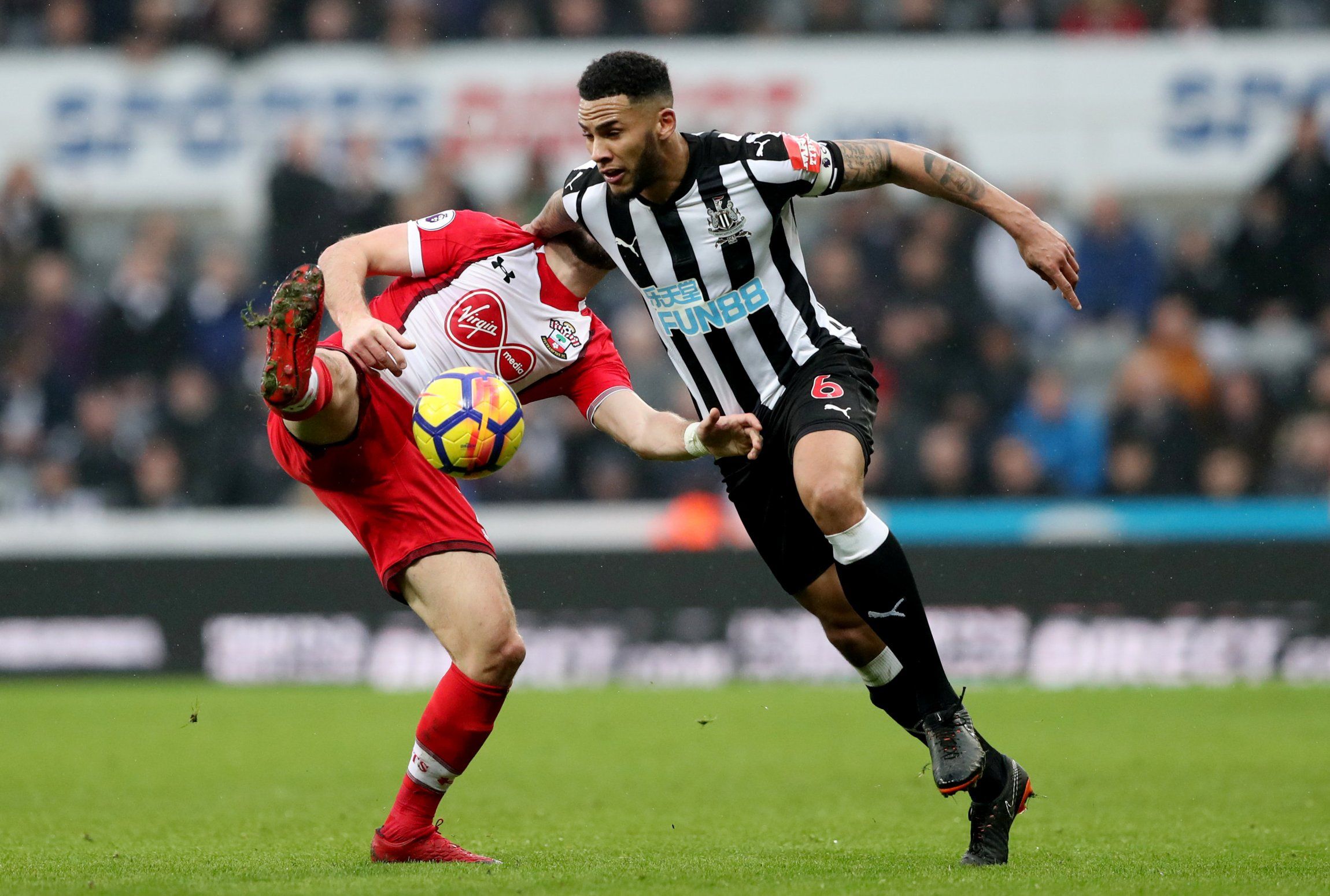 Jamaal Lascelles in action for Newcastle United