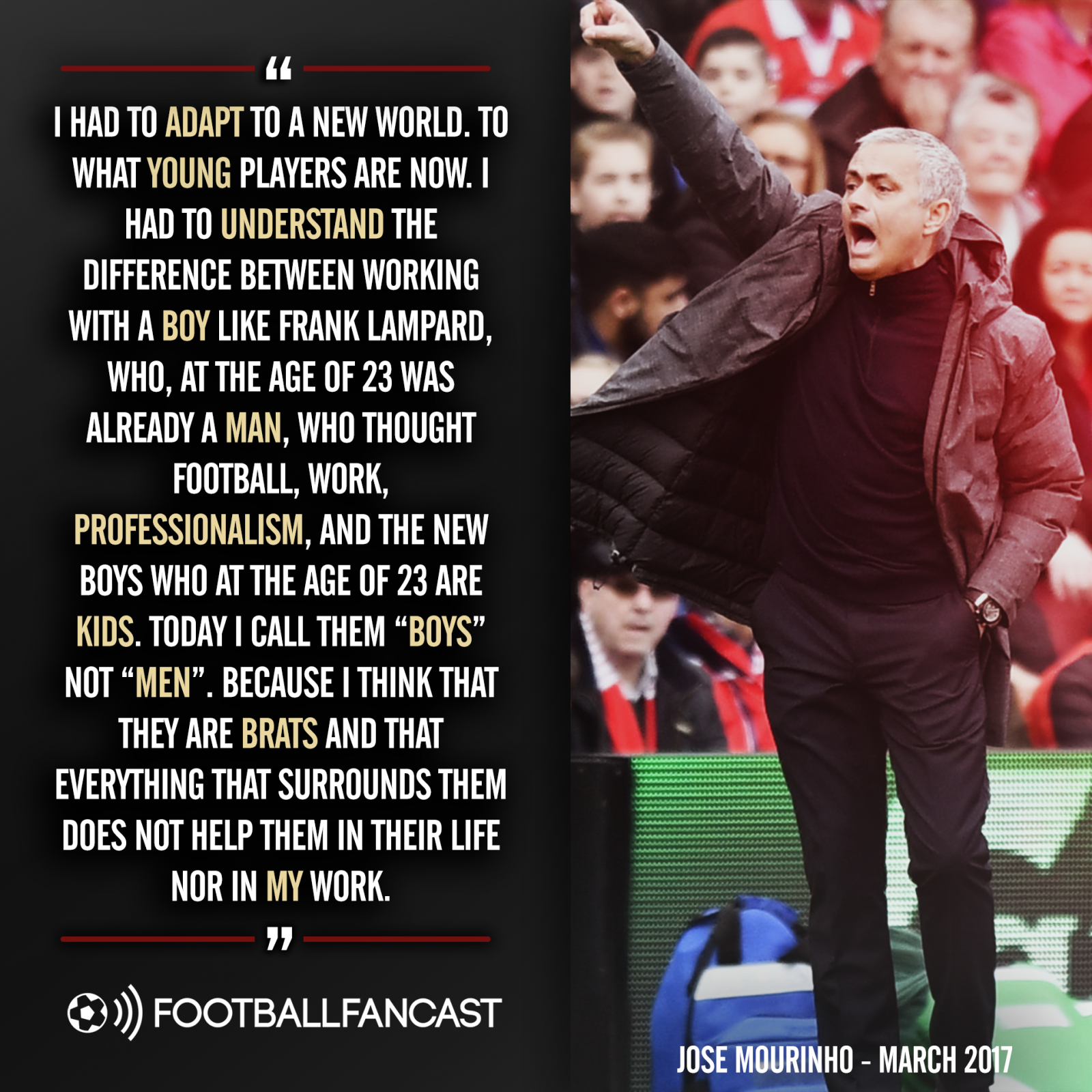 Jose Mourinho's brats quote from March 2017