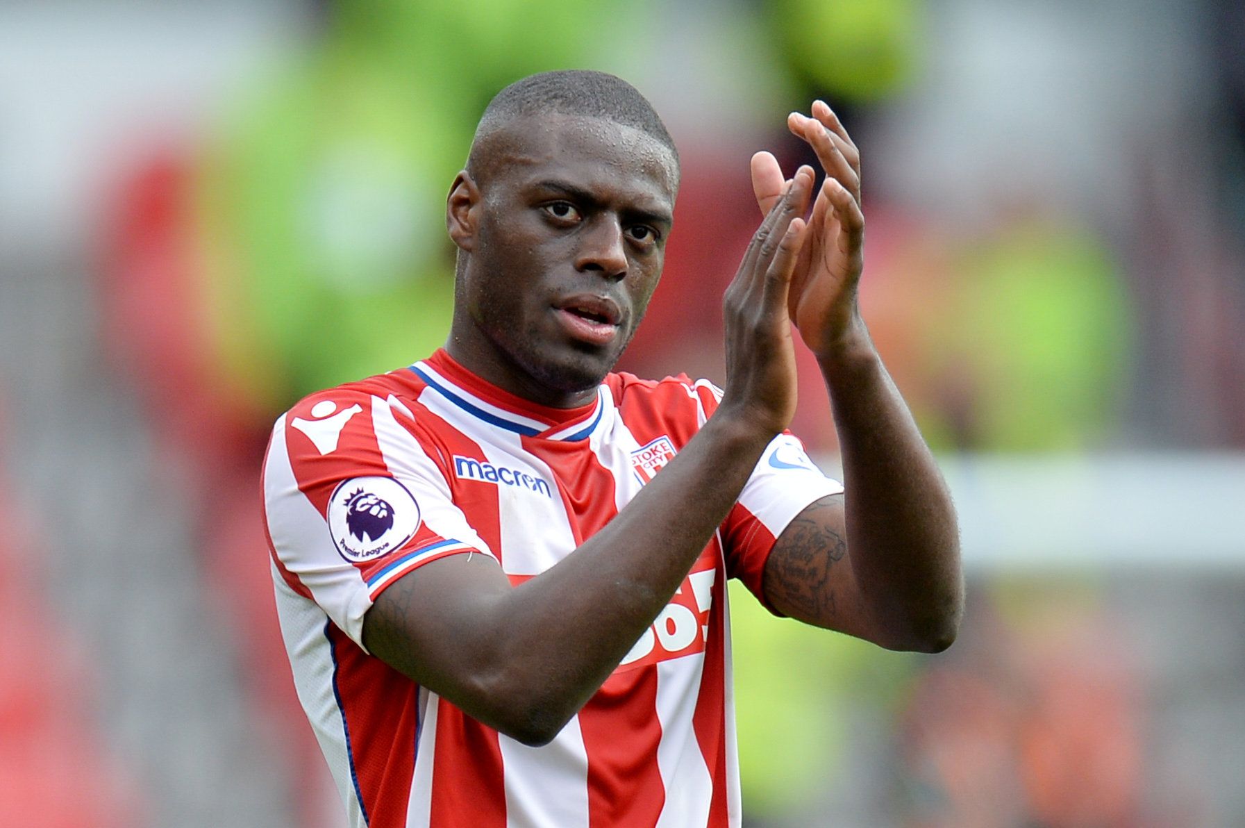 Bruno Martins Indi applauds the Stoke fans