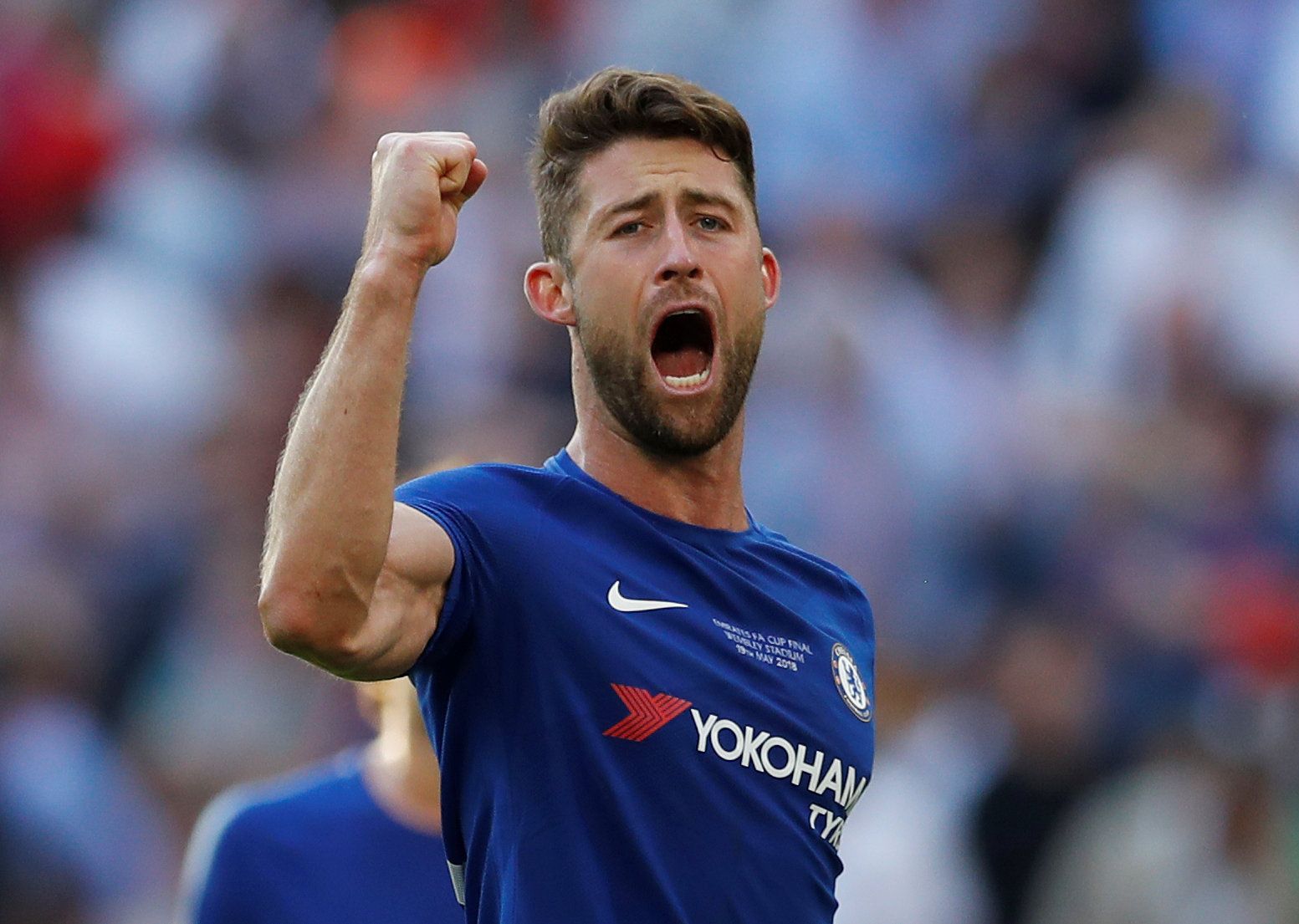 Soccer Football - FA Cup Final - Chelsea vs Manchester United - Wembley Stadium, London, Britain - May 19, 2018   Chelsea's Gary Cahill celebrates after the match   Action Images via Reuters/Andrew Couldridge