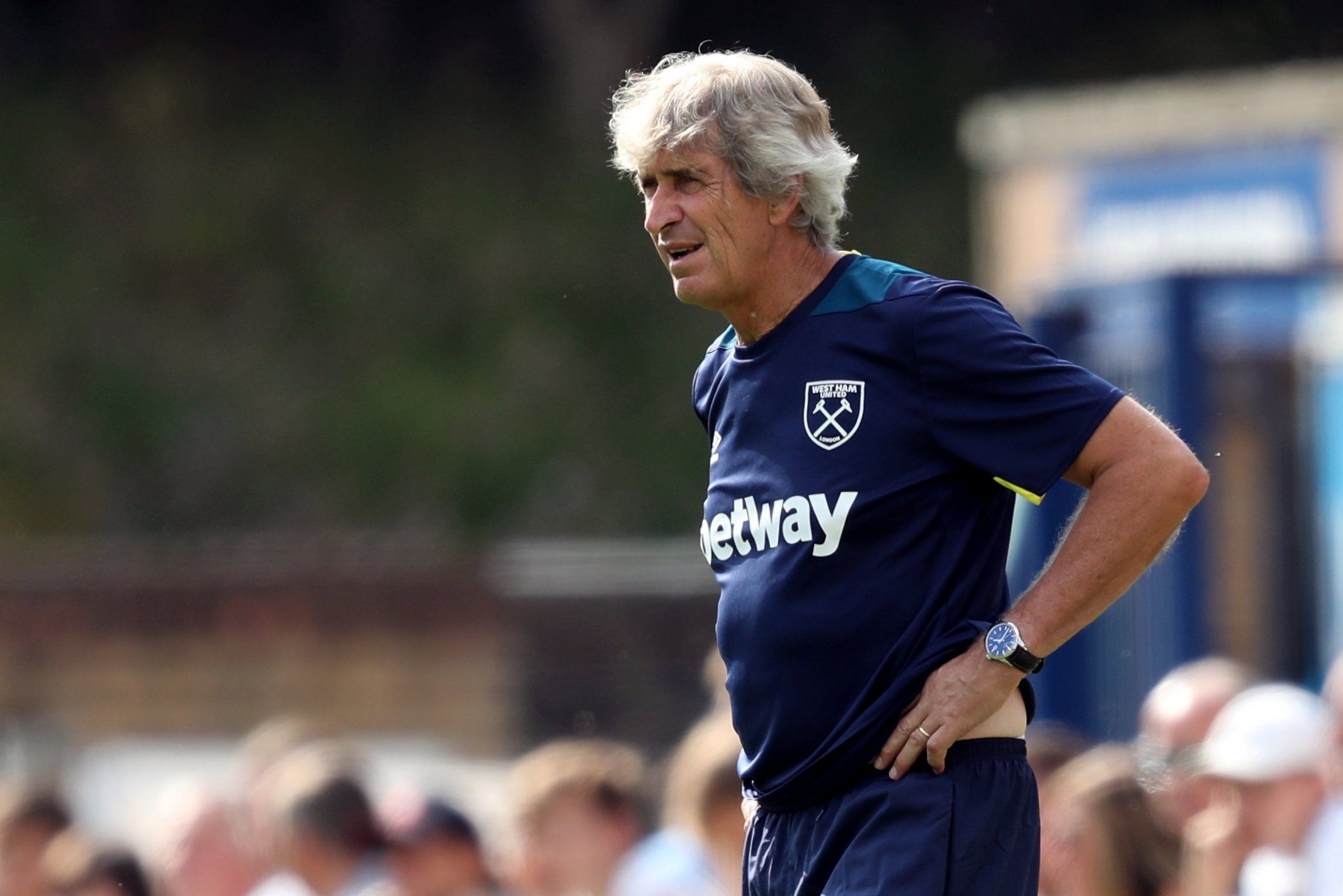 Manuel Pellegrini watches from the touchline as West Ham United face Wycombe Wanderers