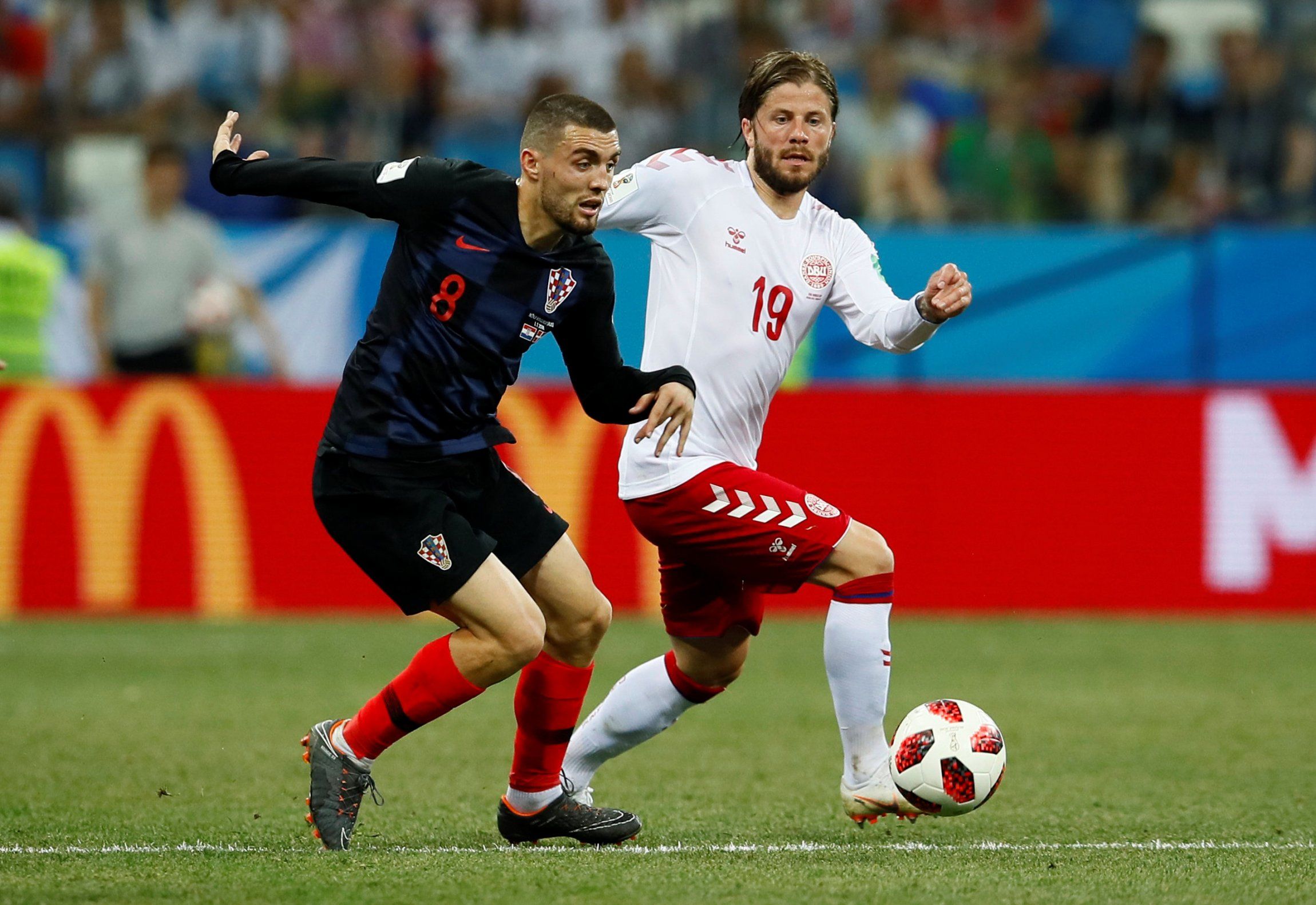 Mateo Kovacic in action against Denmark
