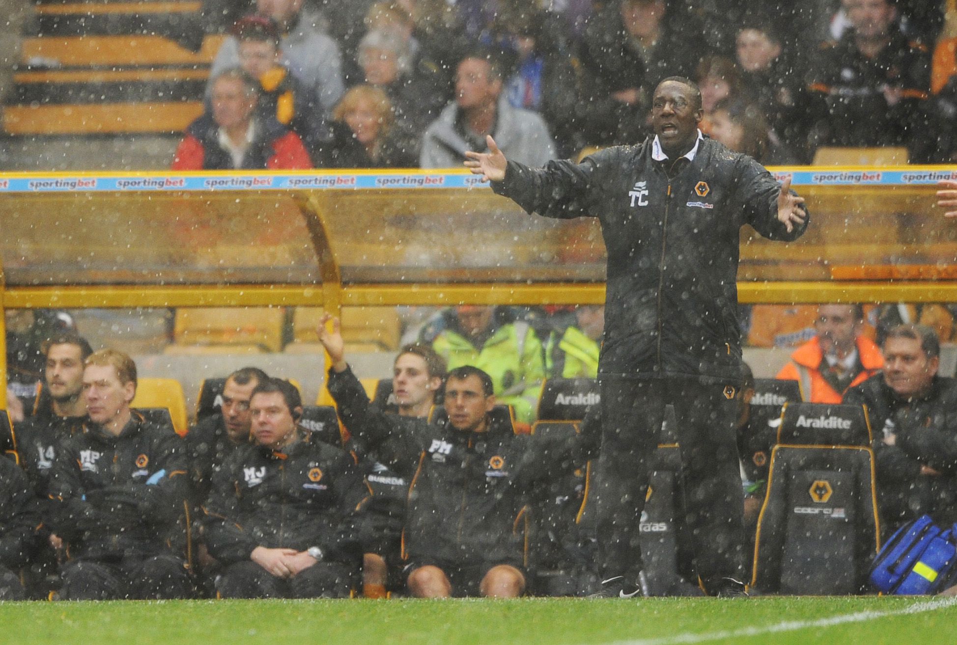 Football - Wolverhampton Wanderers v Manchester City Barclays Premier League  - Molineux - 22/4/12 
Wolves' manager  Terry Connor 
Mandatory Credit: Action Images / Tony O'Brien 
Livepic 
EDITORIAL USE ONLY. No use with unauthorized audio, video, data, fixture lists, club/league logos or live services. Online in-match use limited to 45 images, no video emulation. No use in betting, games or single club/league/player publications.  Please contact your account representative for further details.