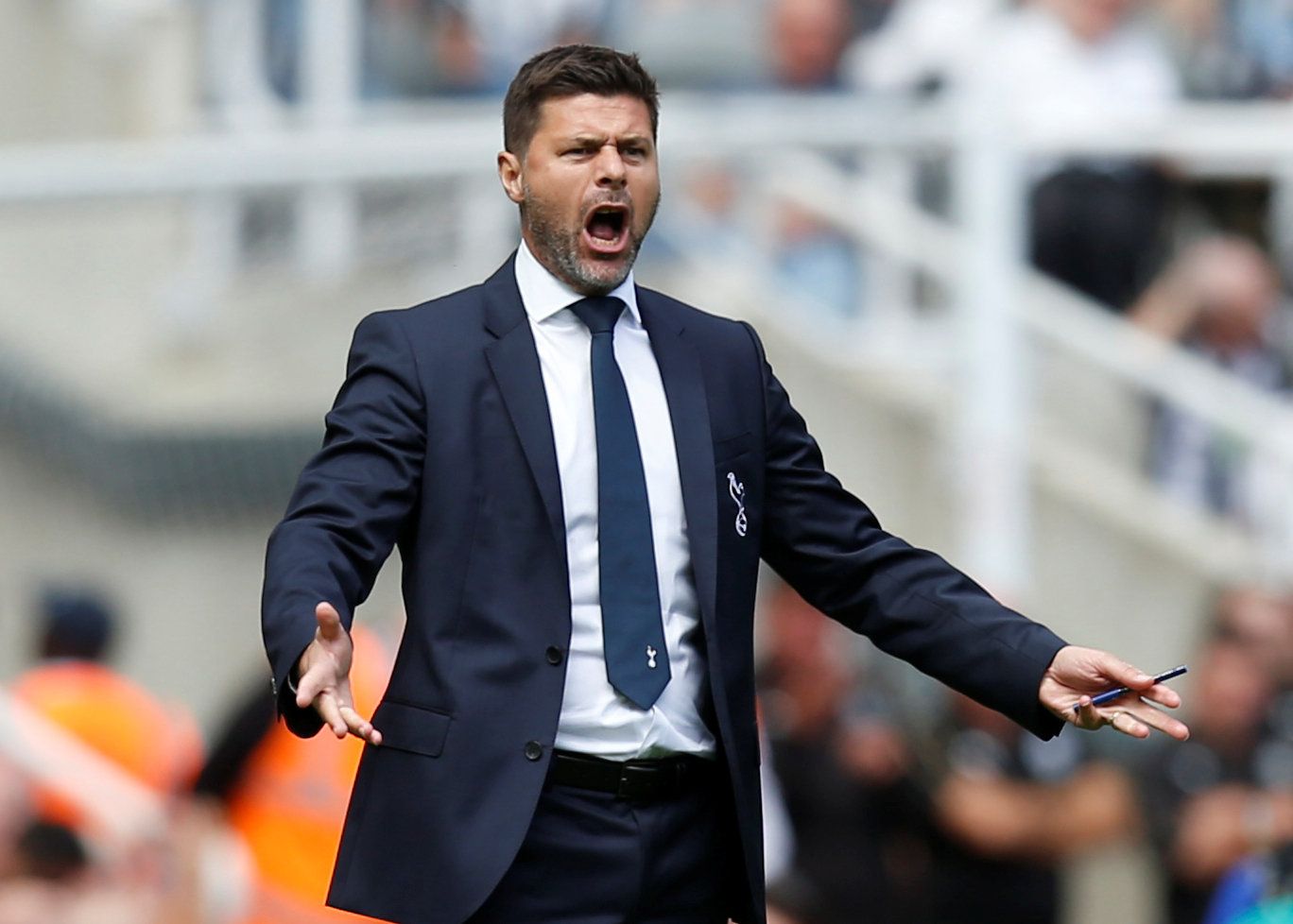 Soccer Football - Premier League - Newcastle United v Tottenham Hotspur - St James' Park, Newcastle, Britain - August 11, 2018   Tottenham manager Mauricio Pochettino   Action Images via Reuters/Ed Sykes    EDITORIAL USE ONLY. No use with unauthorized audio, video, data, fixture lists, club/league logos or 