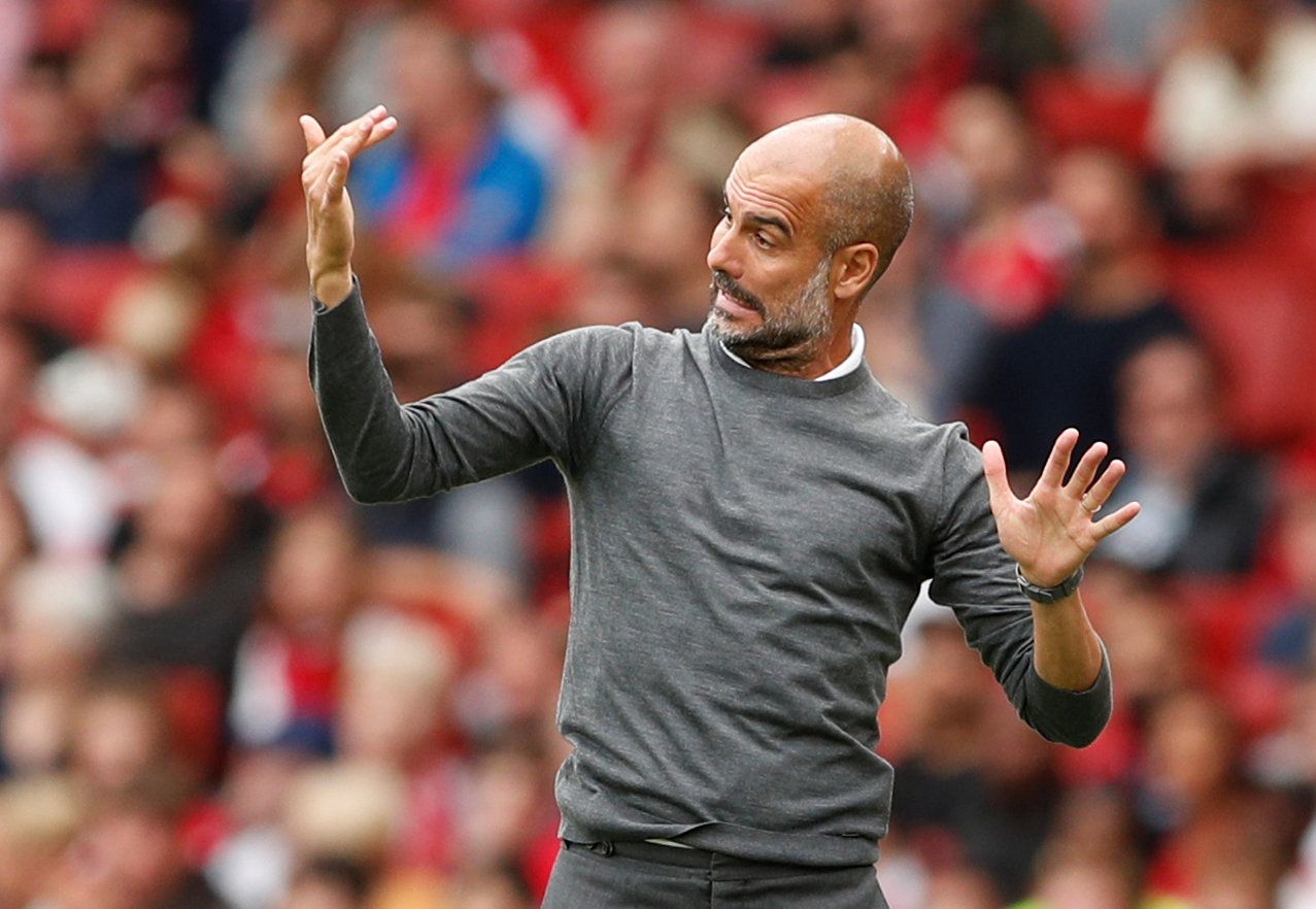 Soccer Football - Premier League - Arsenal v Manchester City - Emirates Stadium, London, Britain - August 12, 2018   Manchester City manager Pep Guardiola   Action Images via Reuters/John Sibley    EDITORIAL USE ONLY. No use with unauthorized audio, video, data, fixture lists, club/league logos or 