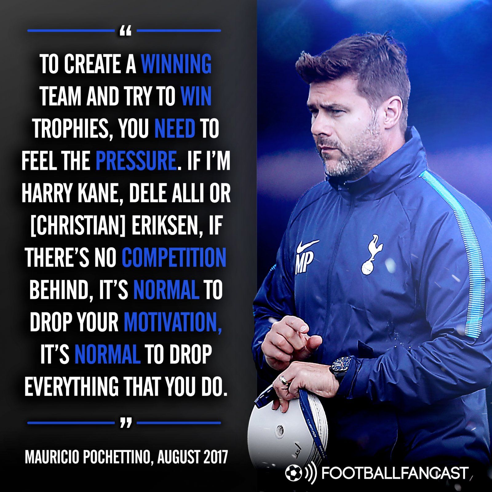 Mauricio Pochettino on the lack of competition in Tottenham's squad
