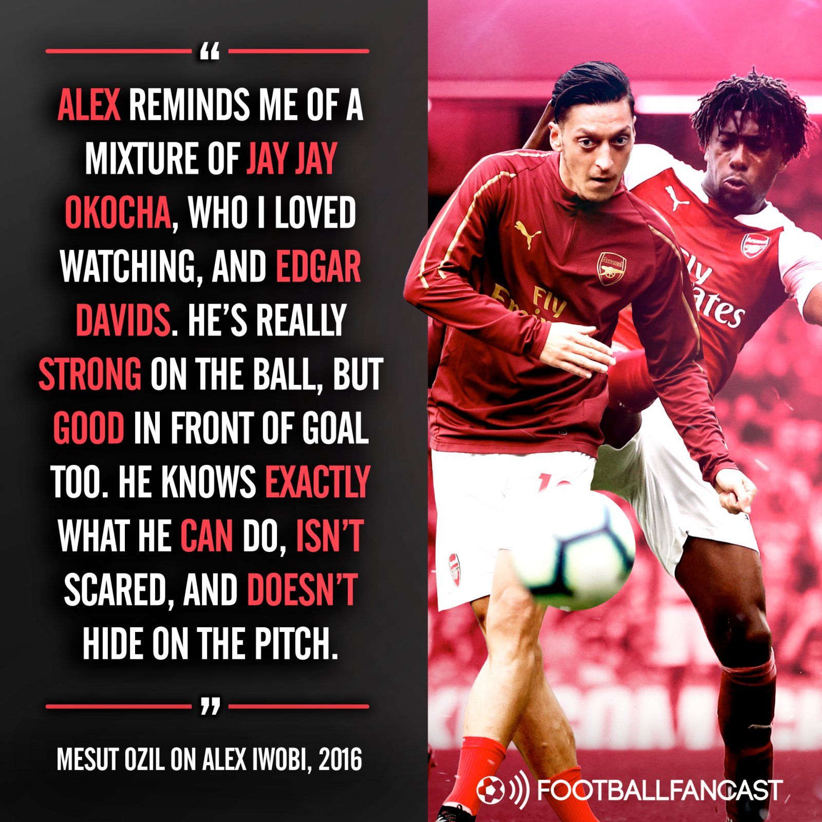 Mesut Ozil on Alex Iwobi