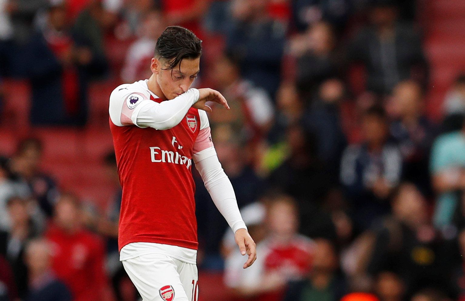 Soccer Football - Premier League - Arsenal v Manchester City - Emirates Stadium, London, Britain - August 12, 2018   Arsenal's Mesut Ozil after the match   Action Images via Reuters/John Sibley    EDITORIAL USE ONLY. No use with unauthorized audio, video, data, fixture lists, club/league logos or 