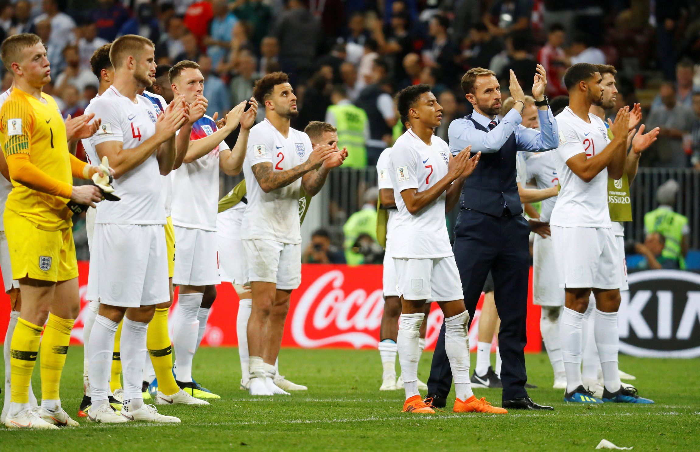 England players clap fans are World Cup defeat