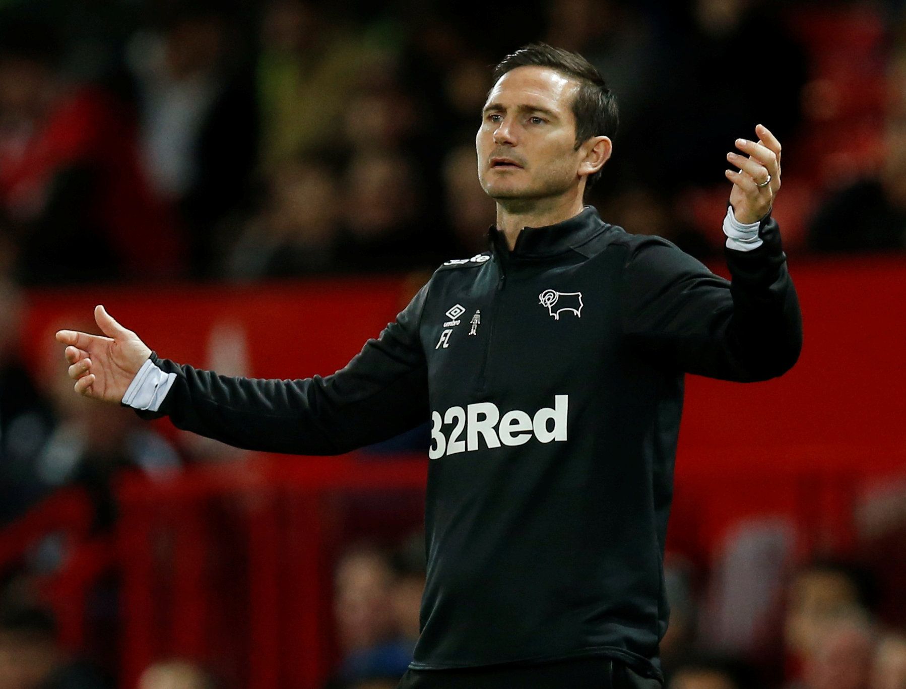 Soccer Football - Carabao Cup - Third Round - Manchester United v Derby County - Old Trafford, Manchester, Britain - September 25, 2018  Derby County manager Frank Lampard   REUTERS/Andrew Yates  EDITORIAL USE ONLY. No use with unauthorized audio, video, data, fixture lists, club/league logos or 