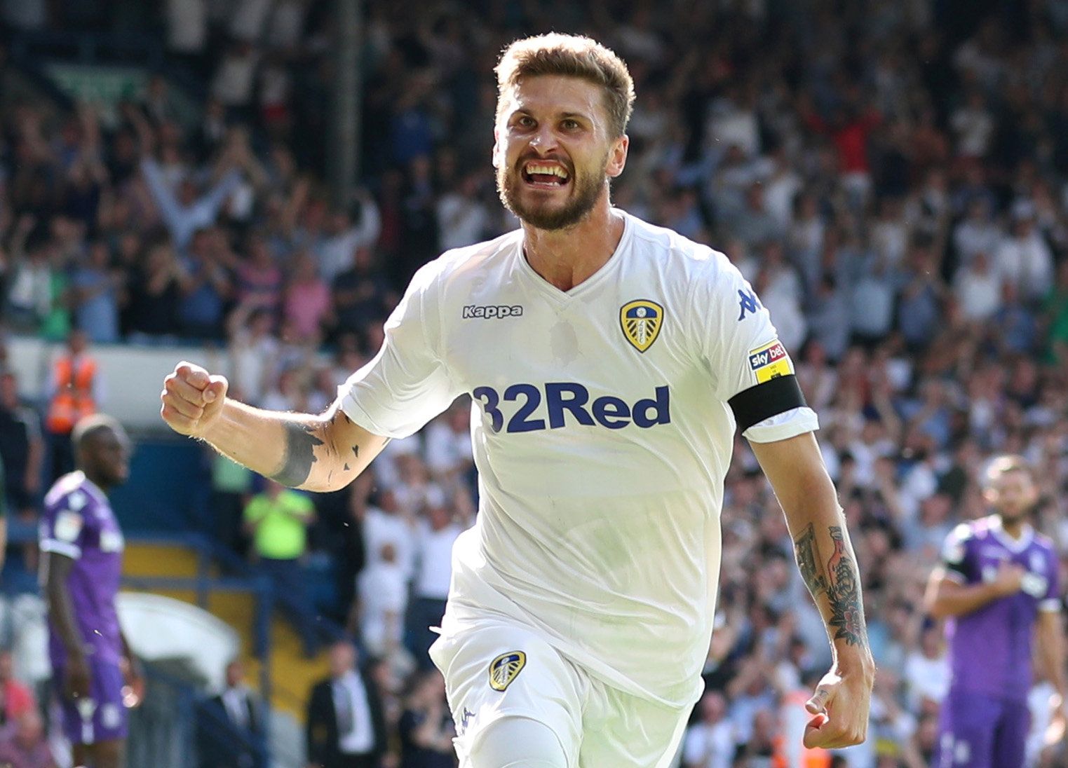 Soccer Football - Championship - Leeds United v Stoke City - Elland Road, Leeds, Britain - August 5, 2018   Leeds United's Mateusz Klich celebrates scoring their first goal   Action Images/John Clifton    EDITORIAL USE ONLY. No use with unauthorized audio, video, data, fixture lists, club/league logos or "live" services. Online in-match use limited to 75 images, no video emulation. No use in betting, games or single club/league/player publications. Please contact your account representative for 