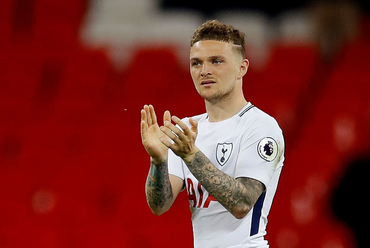 Soccer Football - Premier League - Tottenham Hotspur v Newcastle United - Wembley Stadium, London, Britain - May 9, 2018   Tottenham's Kieran Trippier applauds fans after the match    Action Images via Reuters/Andrew Couldridge    EDITORIAL USE ONLY. No use with unauthorized audio, video, data, fixture lists, club/league logos or "live" services. Online in-match use limited to 75 images, no video emulation. No use in betting, games or single club/league/player publications.  Please contact your 