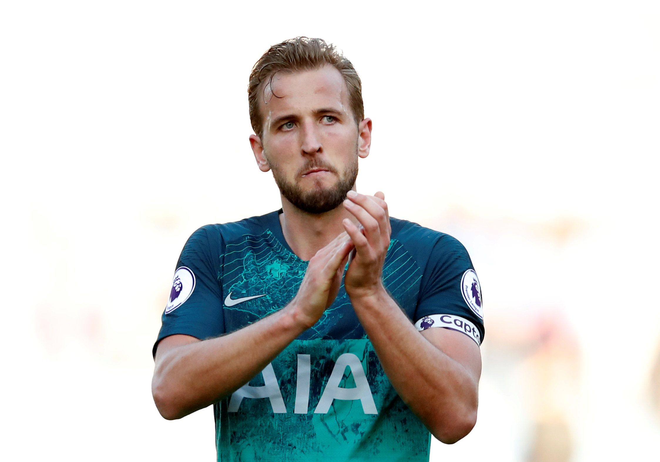 Soccer Football - Premier League - Huddersfield Town v Tottenham Hotspur - John Smith's Stadium, Huddersfield, Britain - September 29, 2018  Tottenham's Harry Kane celebrates after the match   Action Images via Reuters/Andrew Boyers  EDITORIAL USE ONLY. No use with unauthorized audio, video, data, fixture lists, club/league logos or "live" services. Online in-match use limited to 75 images, no video emulation. No use in betting, games or single club/league/player publications.  Please contact yo