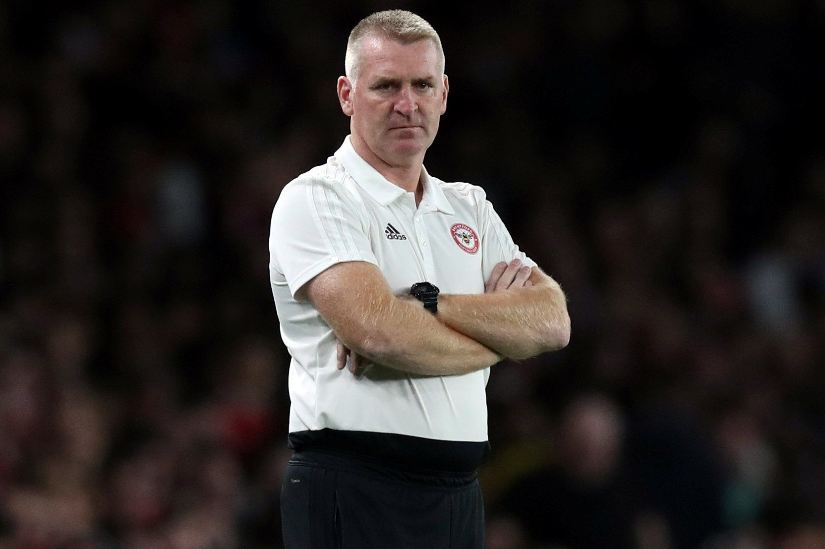Soccer Football - Carabao Cup - Third Round - Arsenal v Brentford - Emirates Stadium, London, Britain - September 26, 2018  Brentford manager Dean Smith looks on       Action Images via Reuters/Peter Cziborra  EDITORIAL USE ONLY. No use with unauthorized audio, video, data, fixture lists, club/league logos or 
