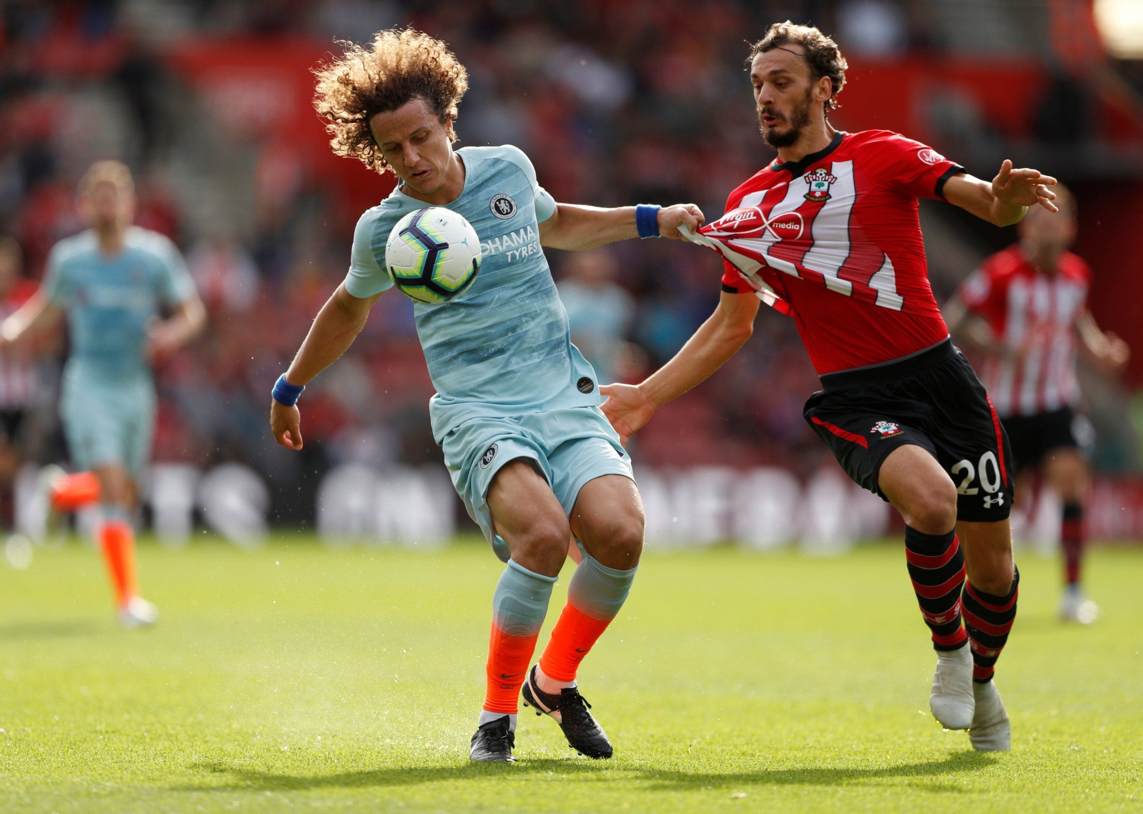 David Luiz in action v Southampton